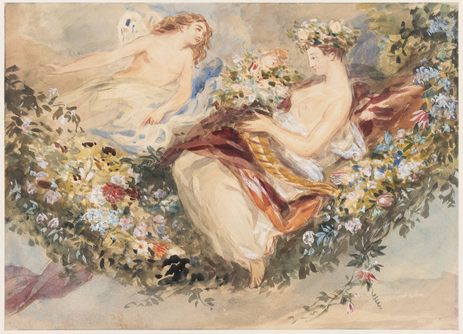 Flora and Zephyr, John James Chalon, ca. early 19th century