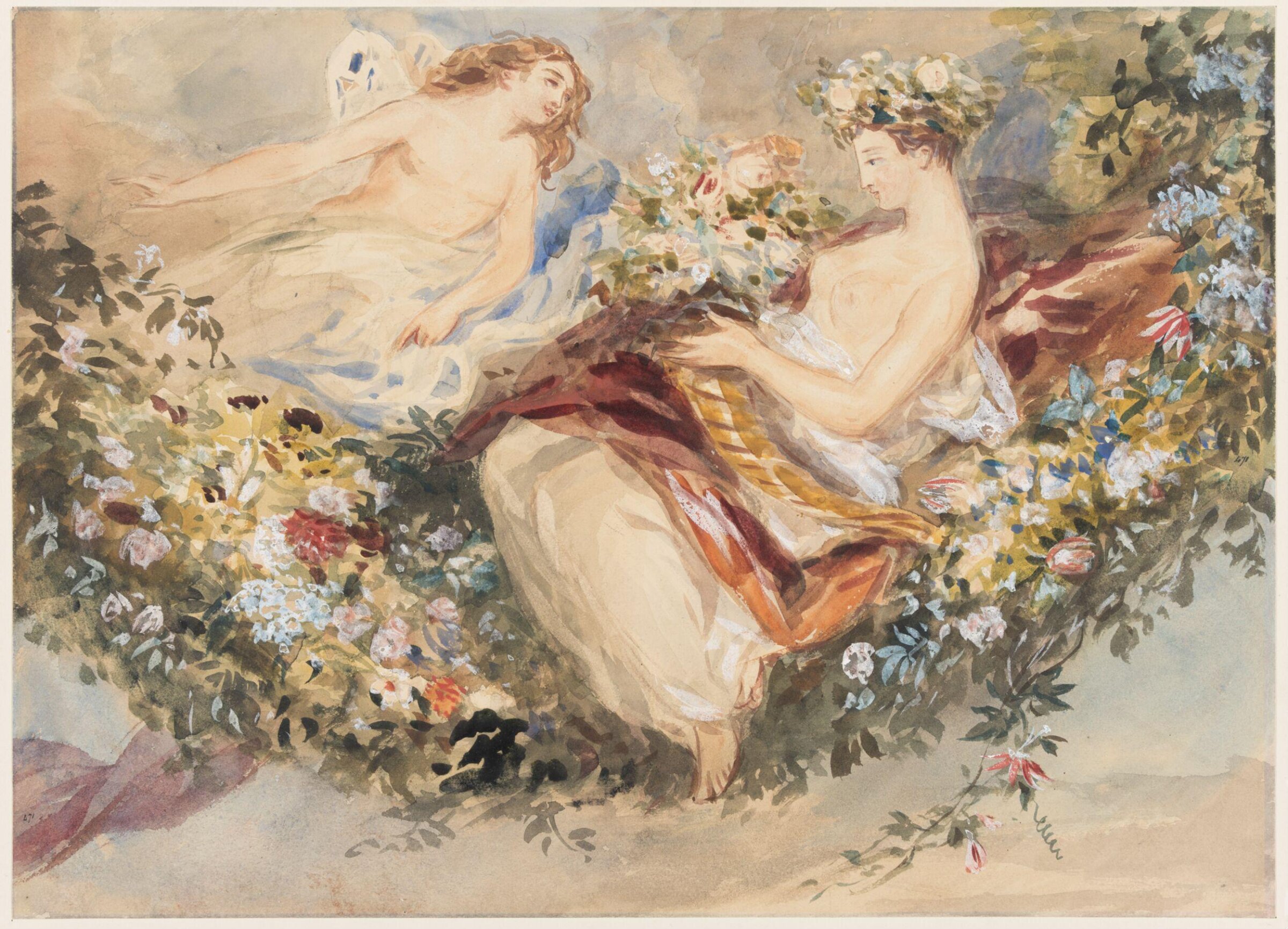 Flora and Zephyr, John James Chalon, ca. early 19th century