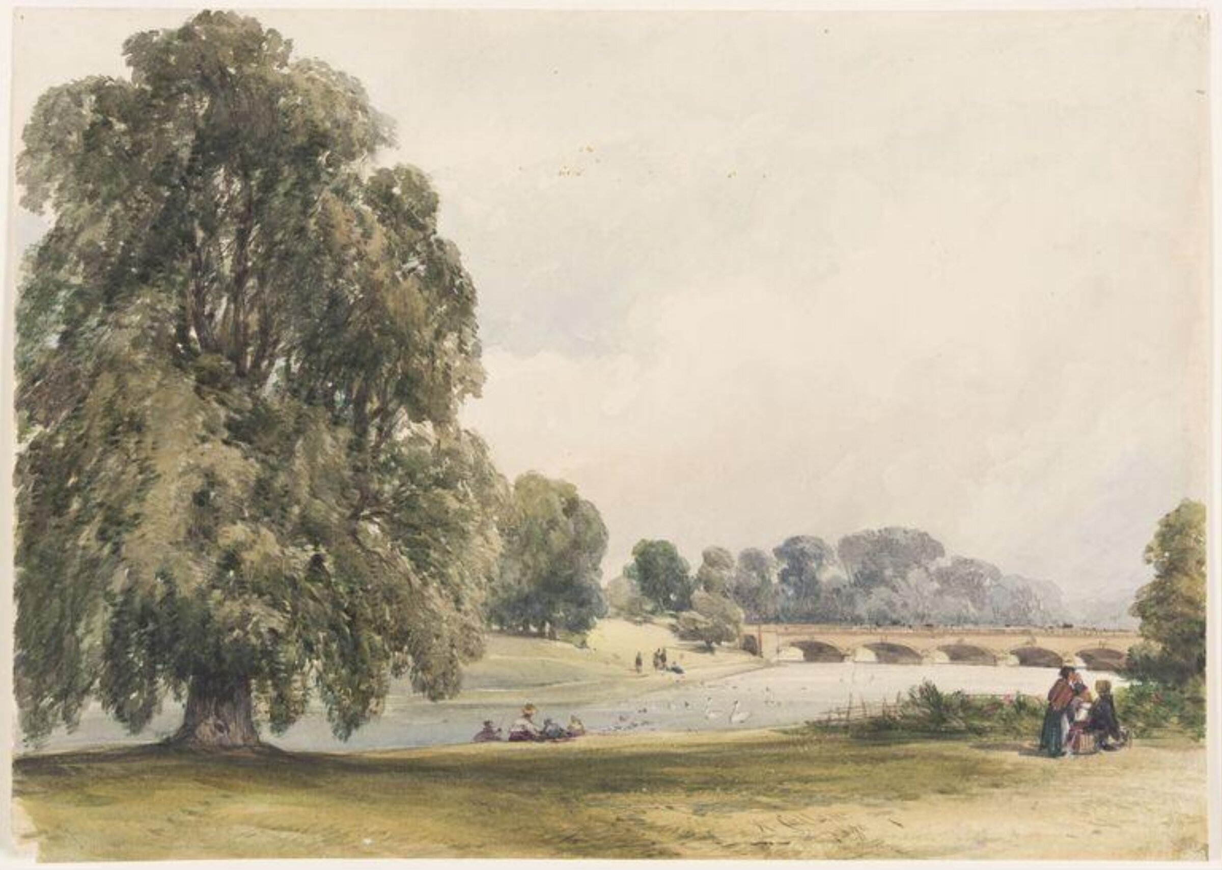 The Serpentine, Kensington Gardens, Callow, 1846