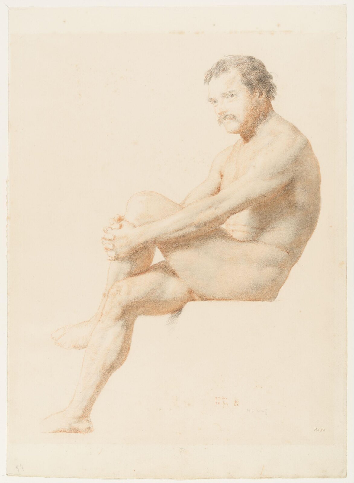 Life study in chalk, William Mulready, 1861-2