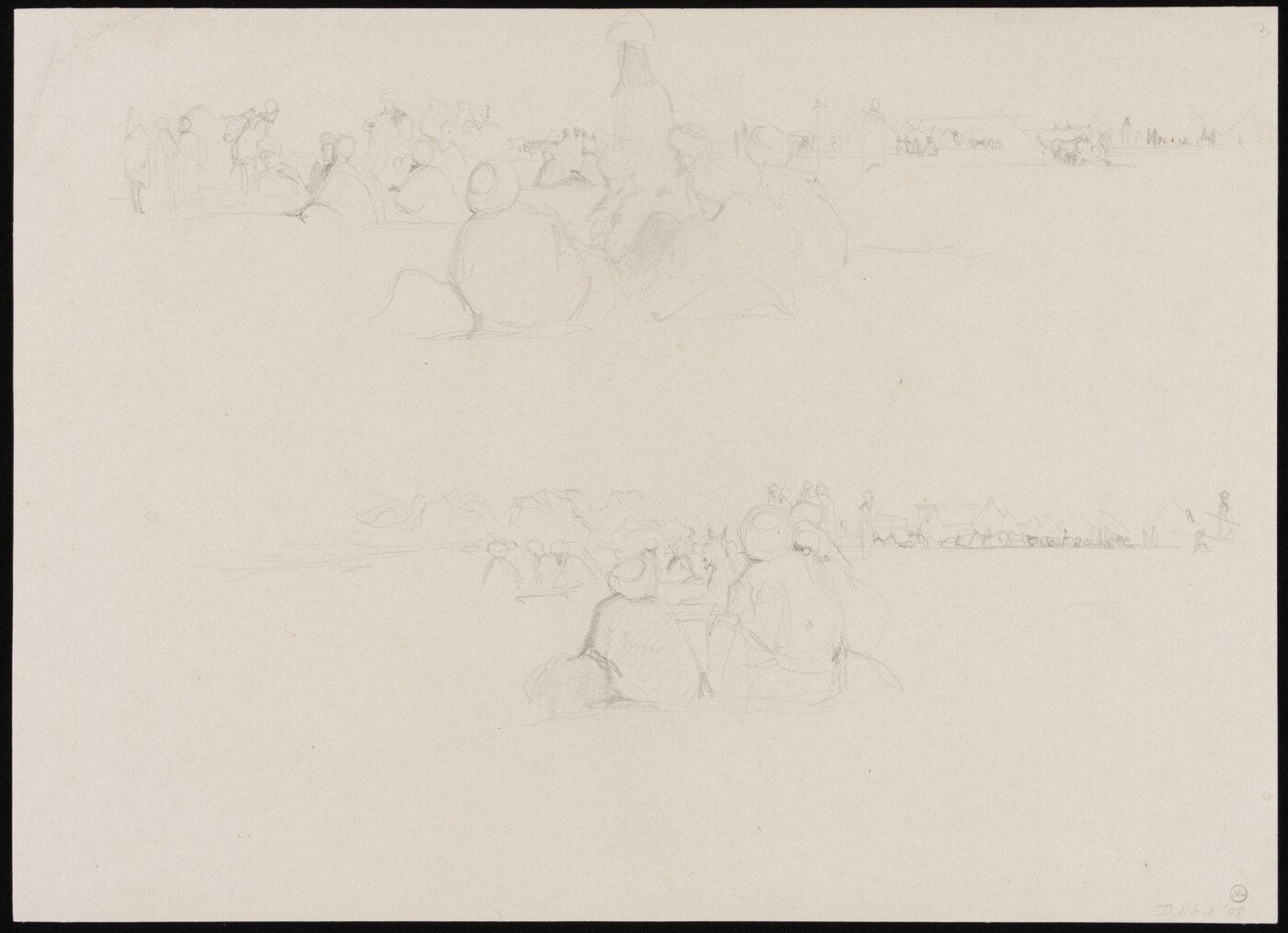 John Frederick Lewis, Rough sketches of seated Arabs at an encampment