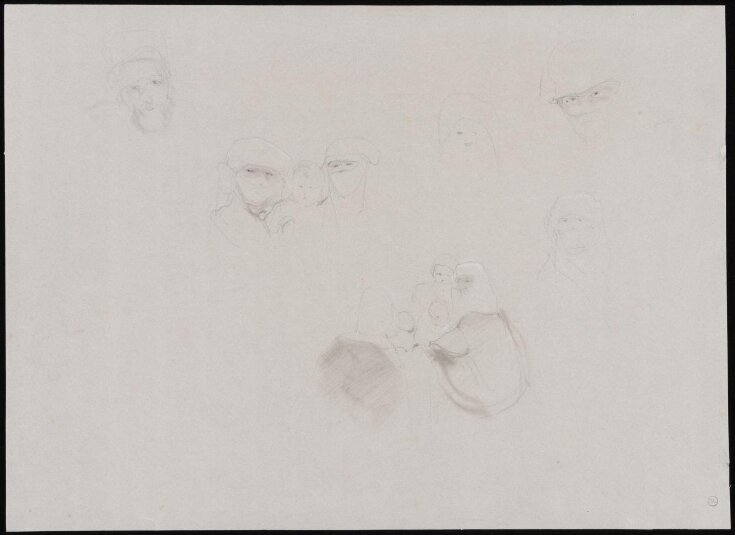 Rough sketches of veiled women, children, and a man. top image
