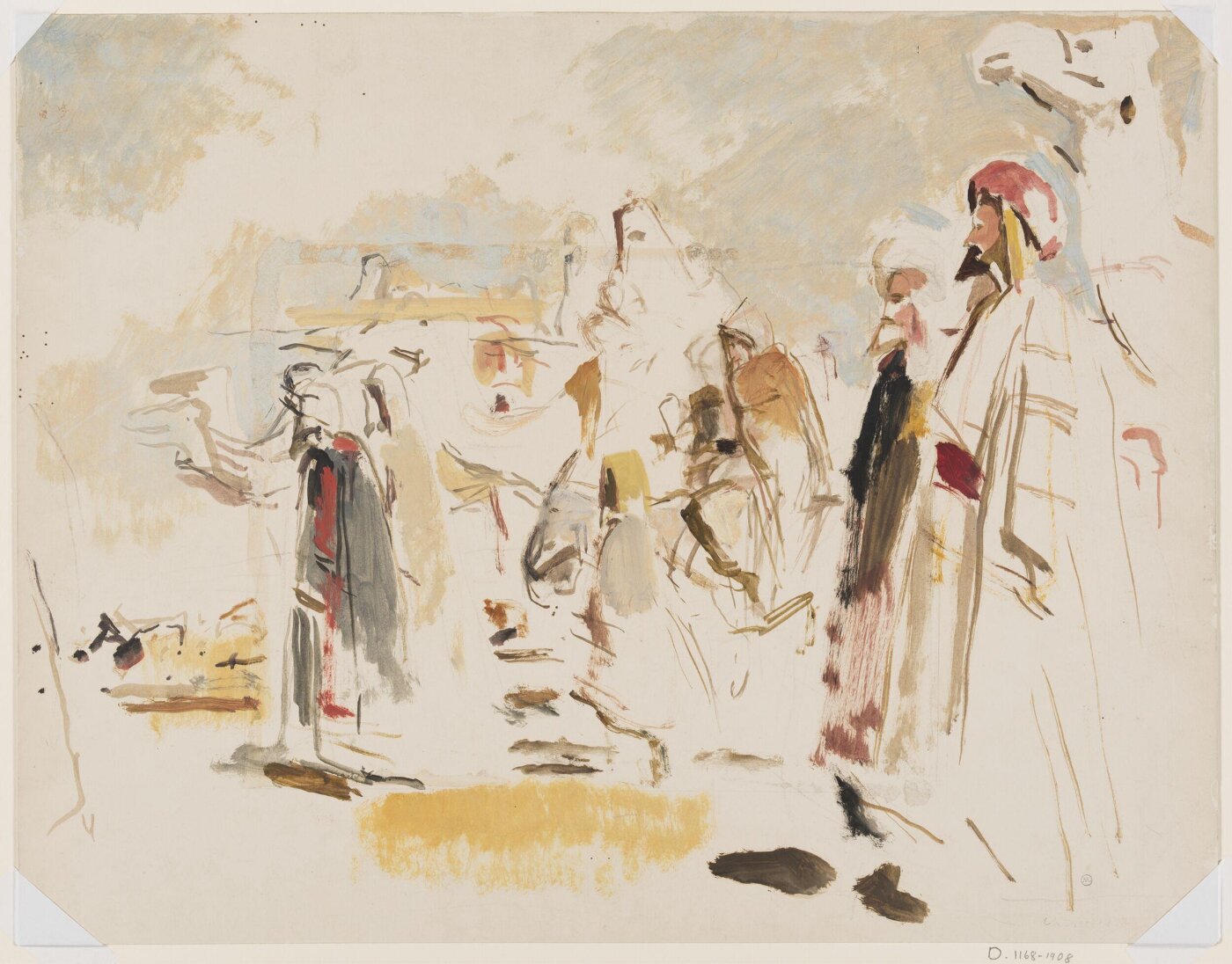 John Frederick Lewis, Rough composition sketch for the painting "A Frank Encampment"