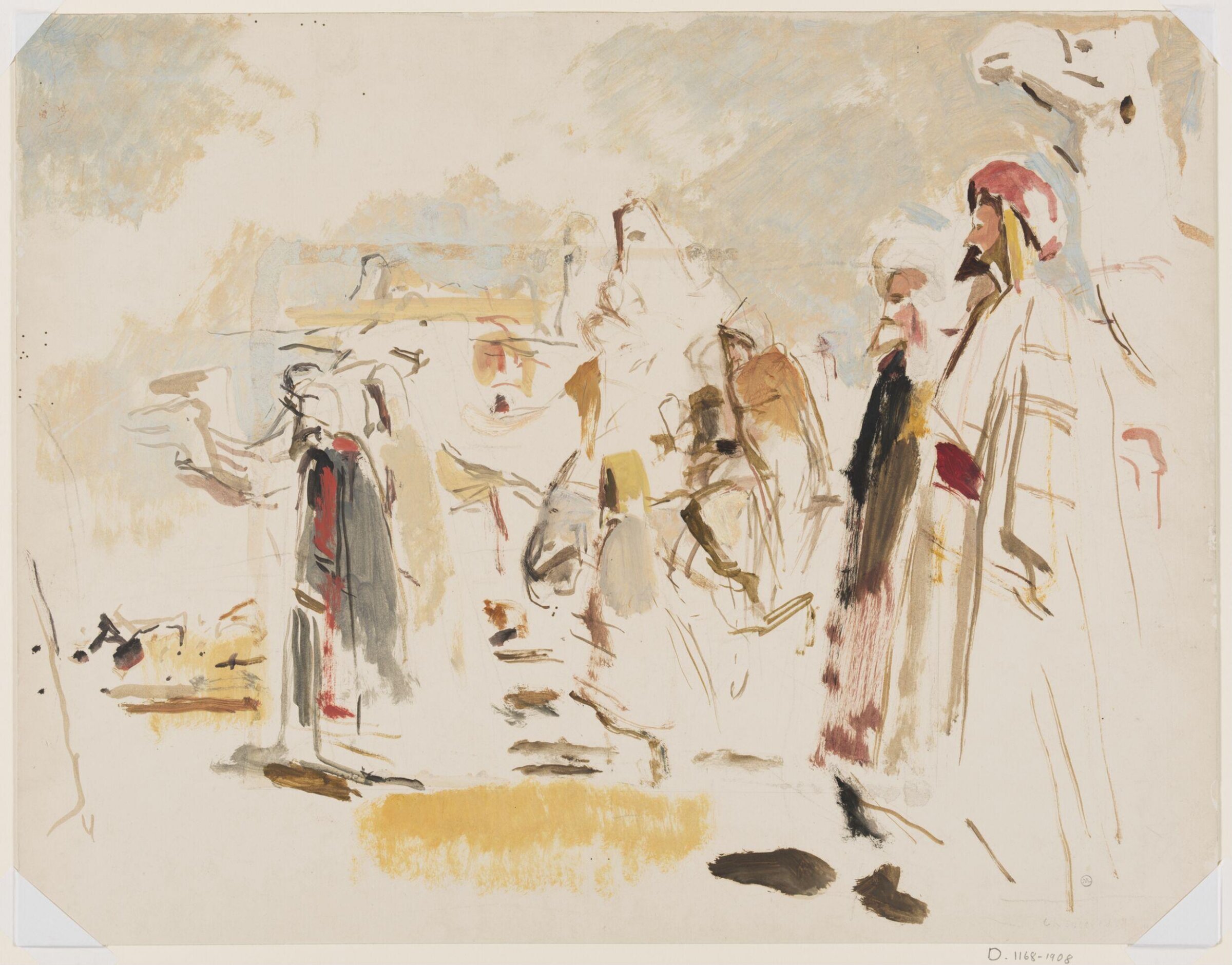 Rough composition sketch for the painting "A Frank Encampment", John Frederick Lewis, 1842