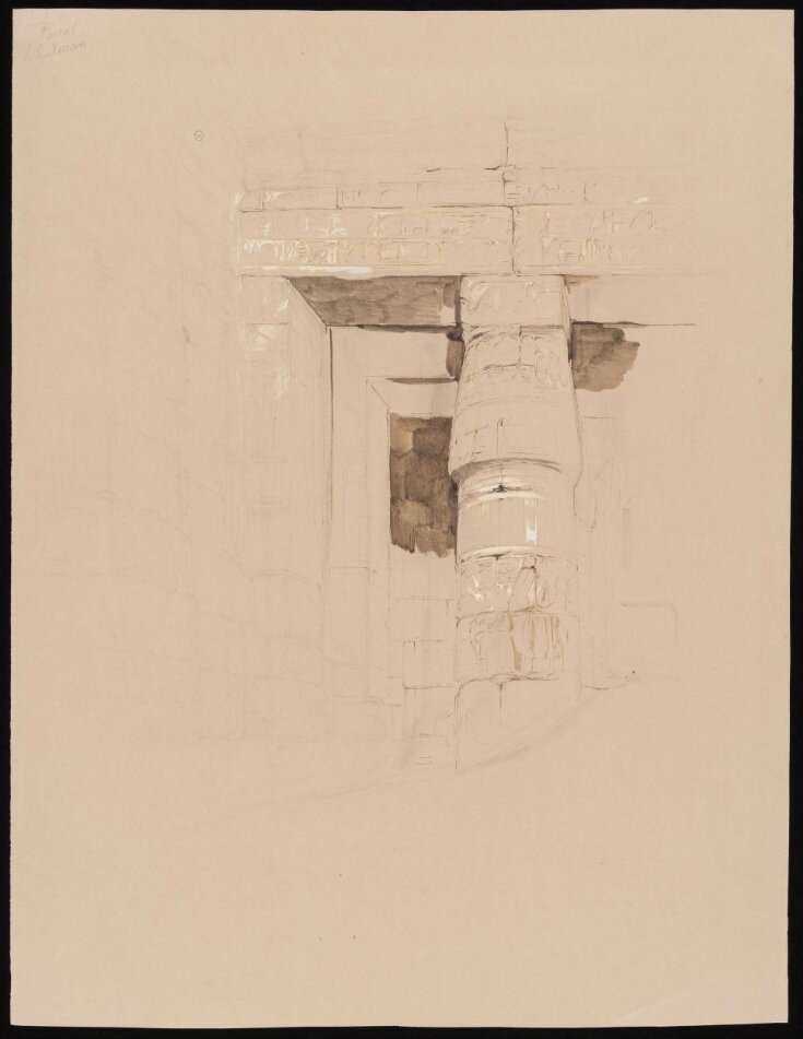 Sketch of a column in an Ancient Egyptian temple at Luxor  top image
