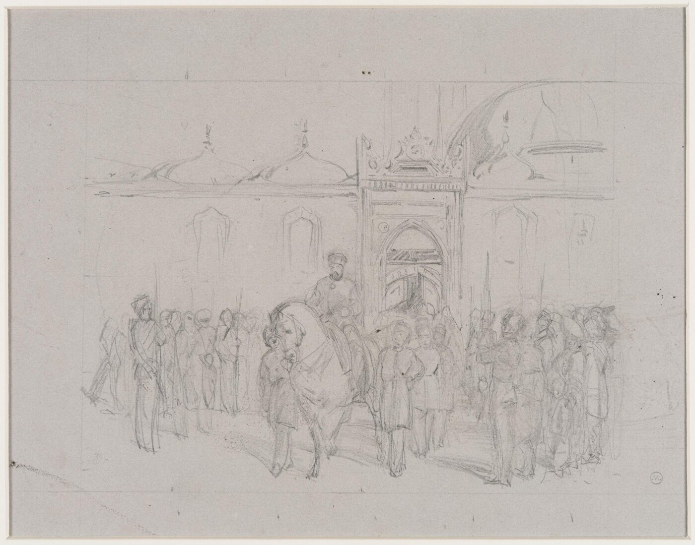 John Frederick Lewis, Rough sketch of Sultan Mahmud II, returning from Friday Prayers