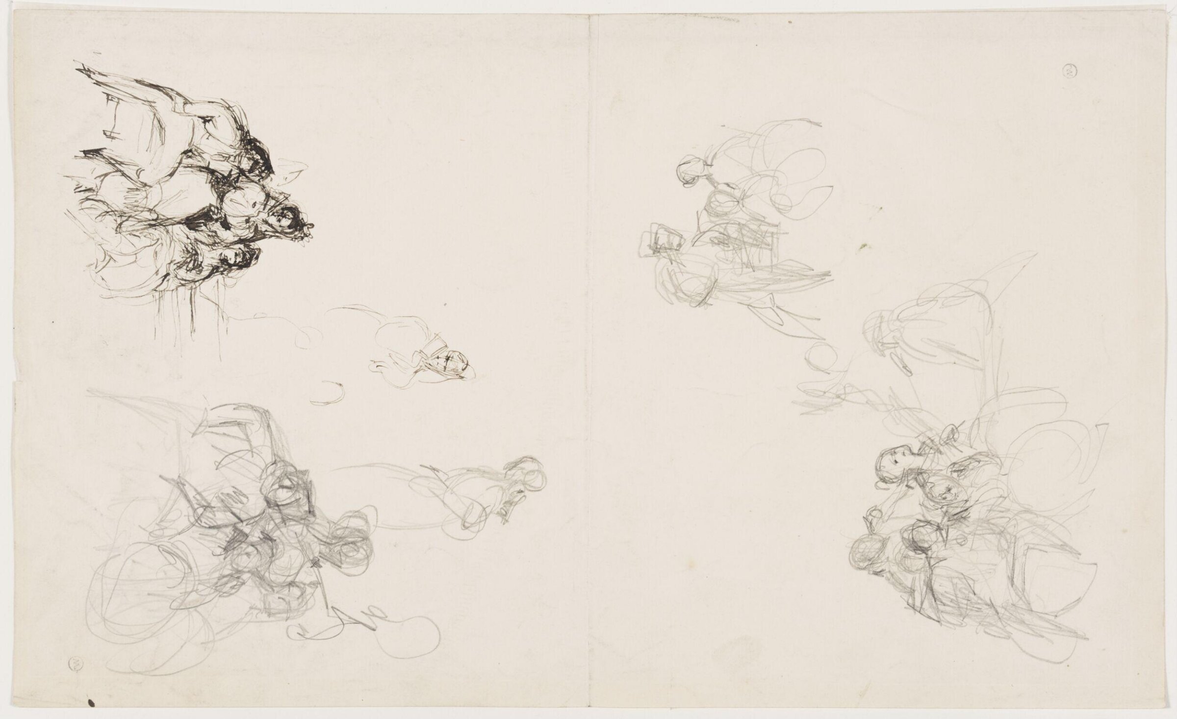 Rough sketches of a group of seated Spanish women, John Frederick Lewis, 1832-1833