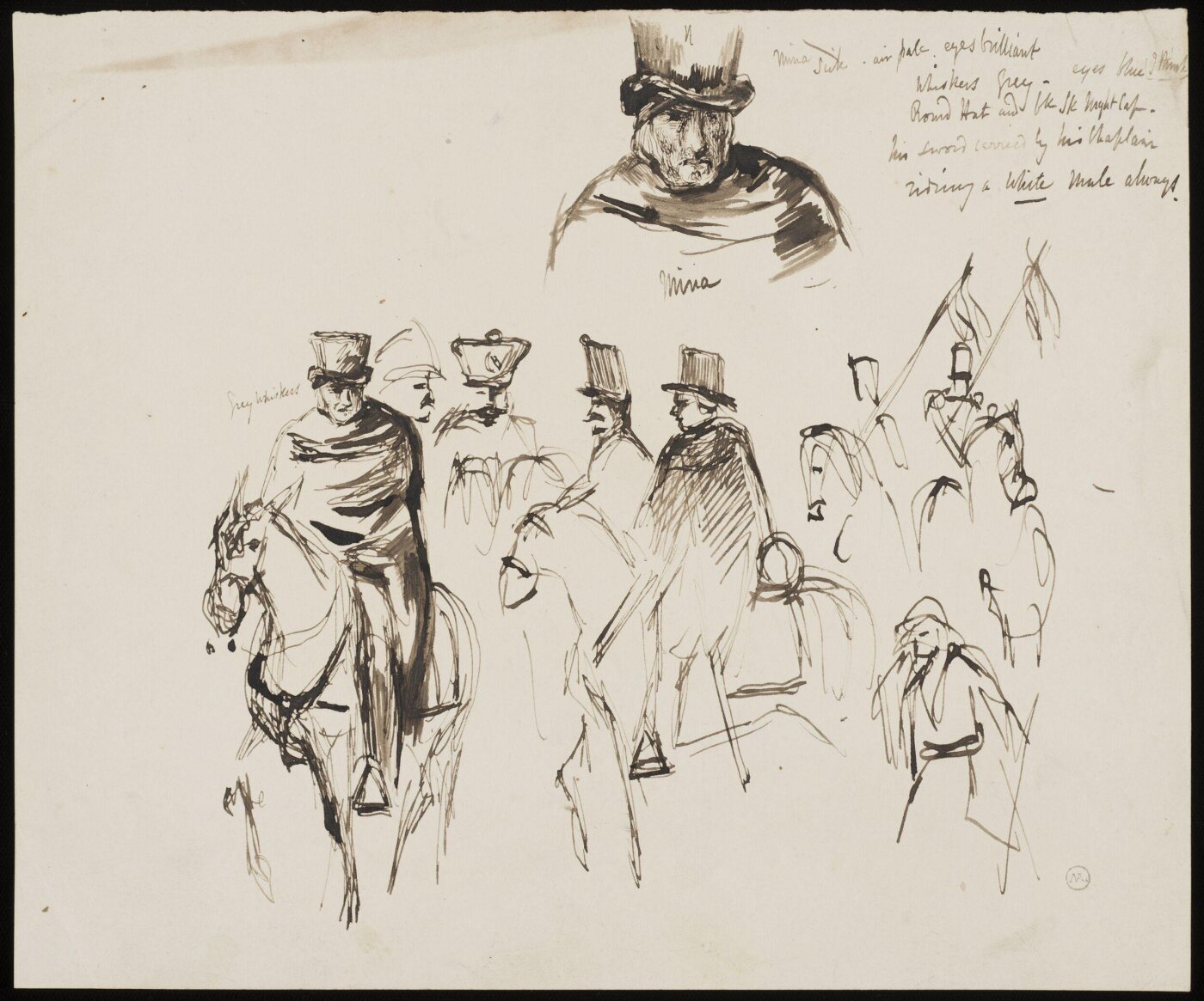 John Frederick Lewis, Rough sketch of General Francisco Espoz y Mina with his entourage
