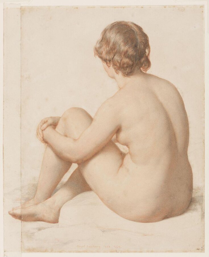 Female nude, seated, three-quarter view from back top image
