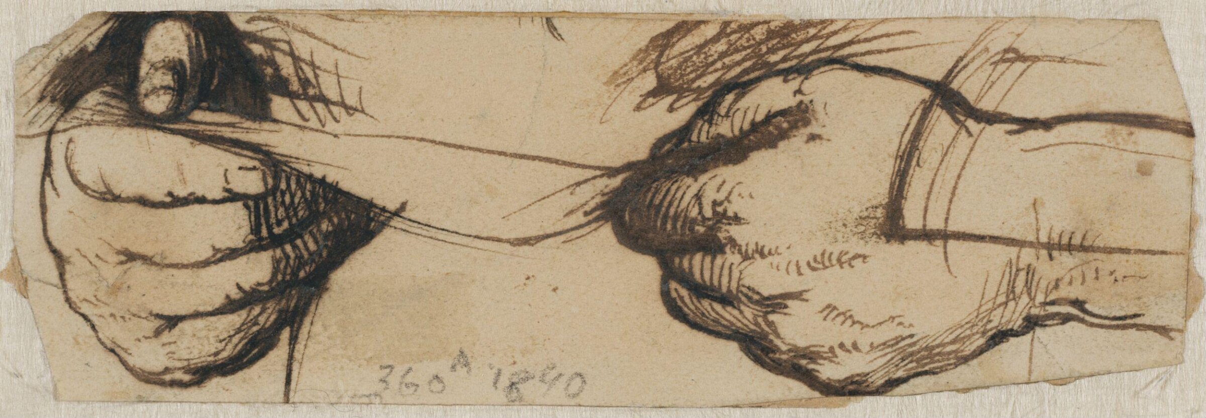 John Sheepshanks : Sketch of Hands, Mulready, 1832