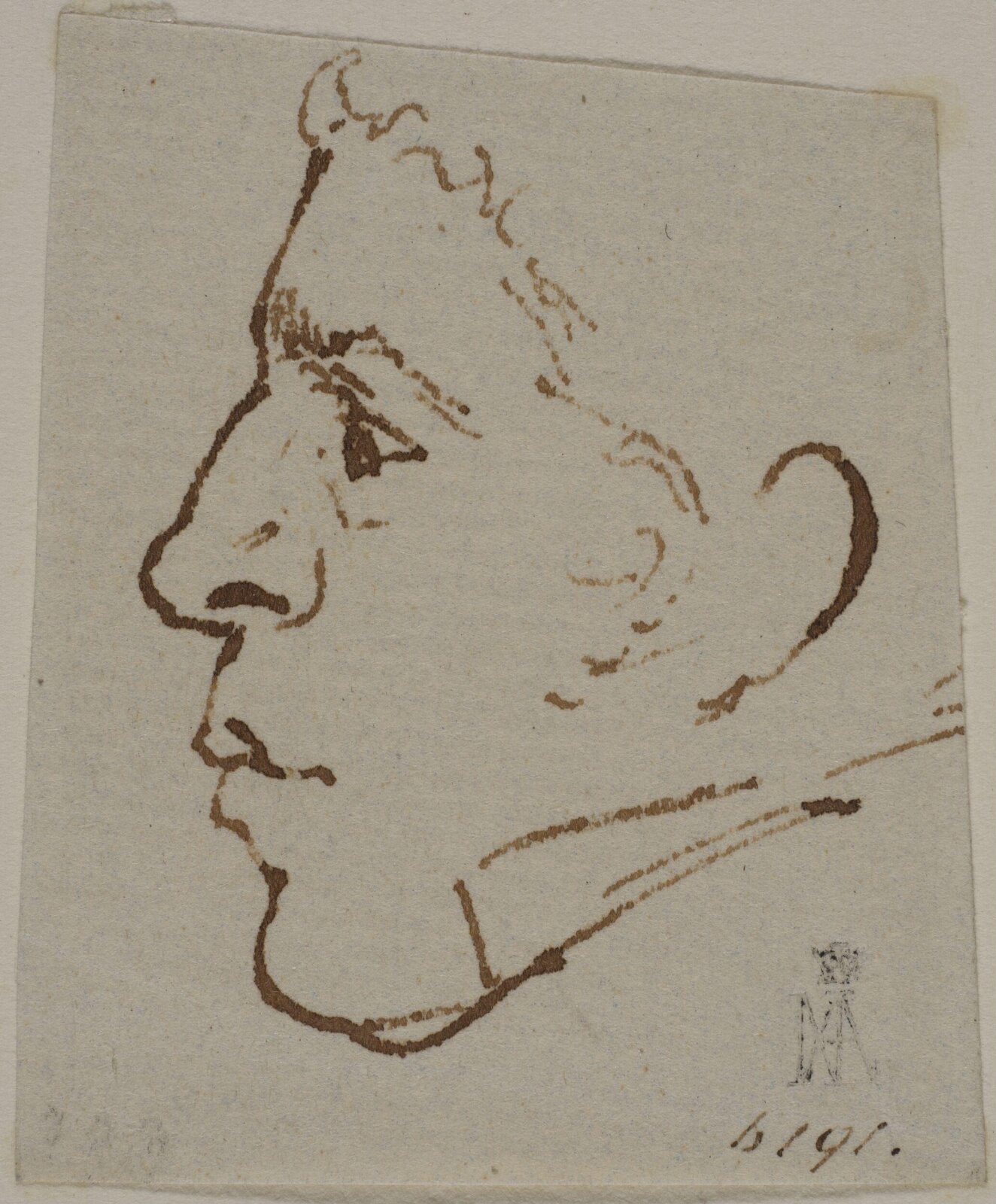 Male profile, William Mulready, early 19th century