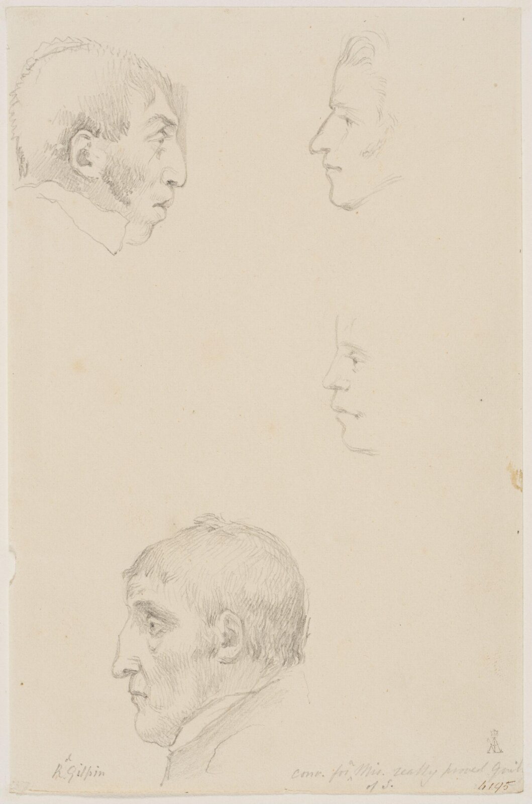 Profile heads, William Mulready, 19th century