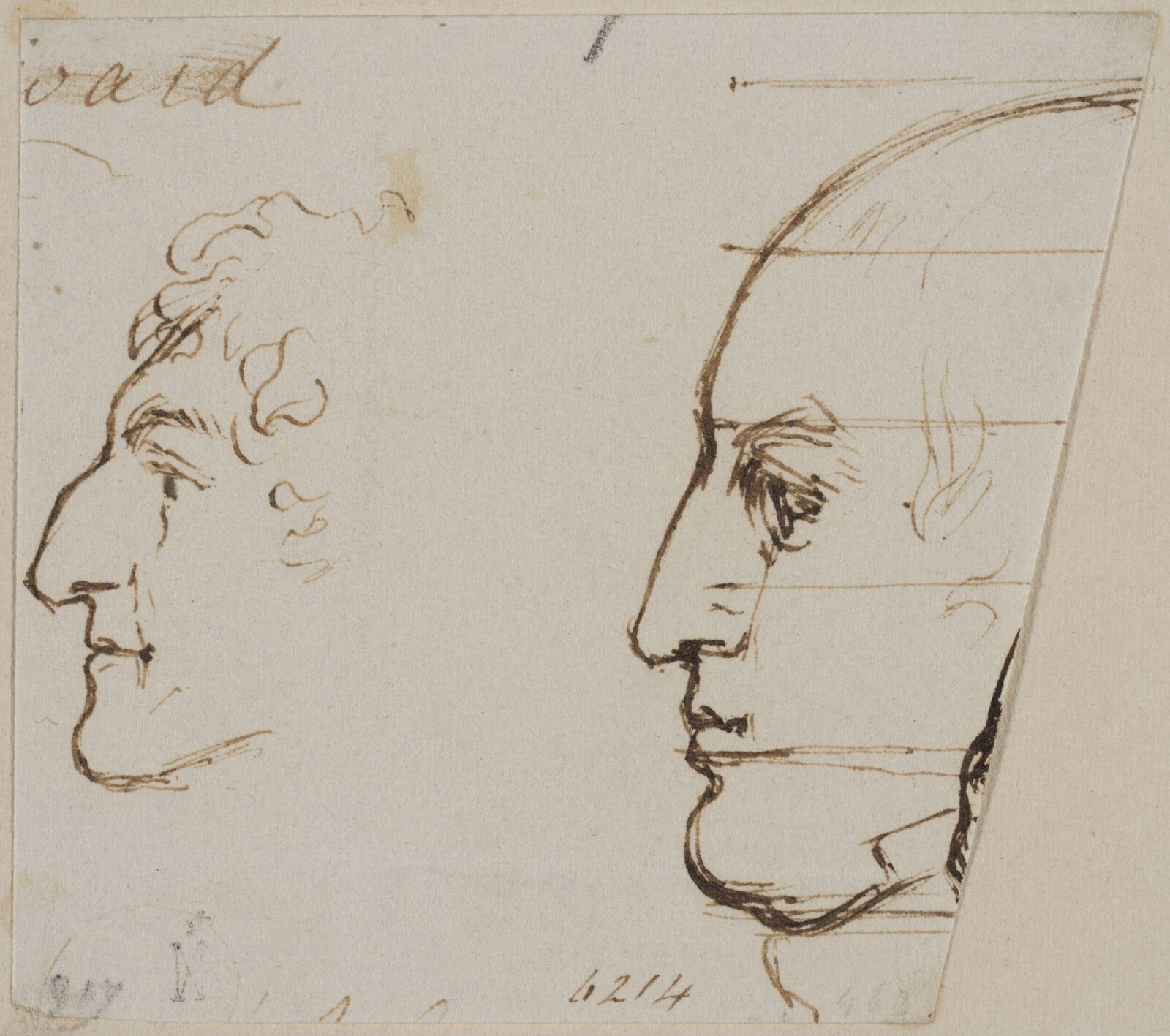 Two male profiles, William Mulready, early 19th century