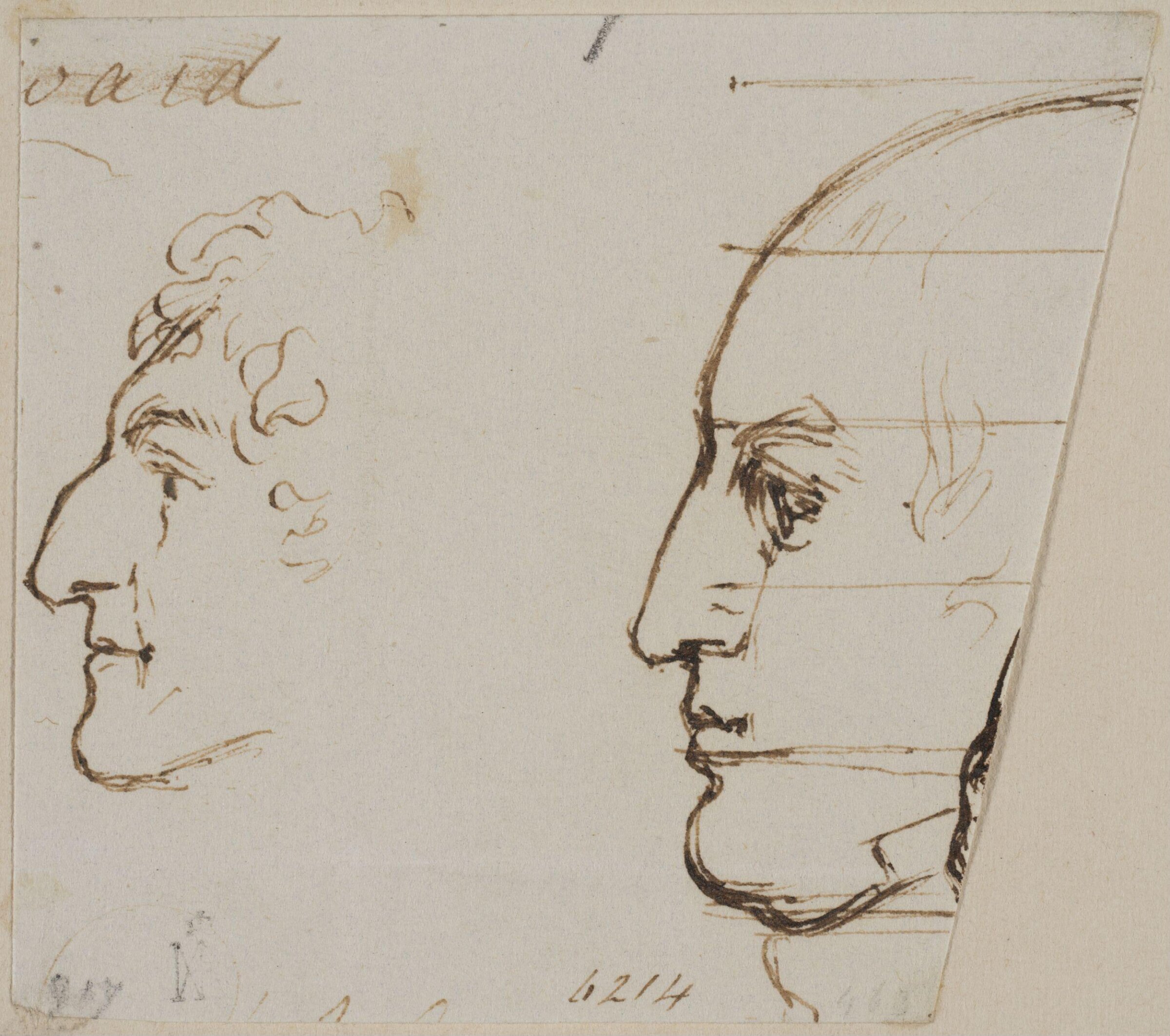Two male profiles, William Mulready, early 19th century