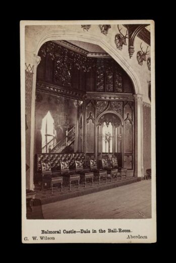 A photograph of 'Balmoral Castle - Dais in the Ball-Room'