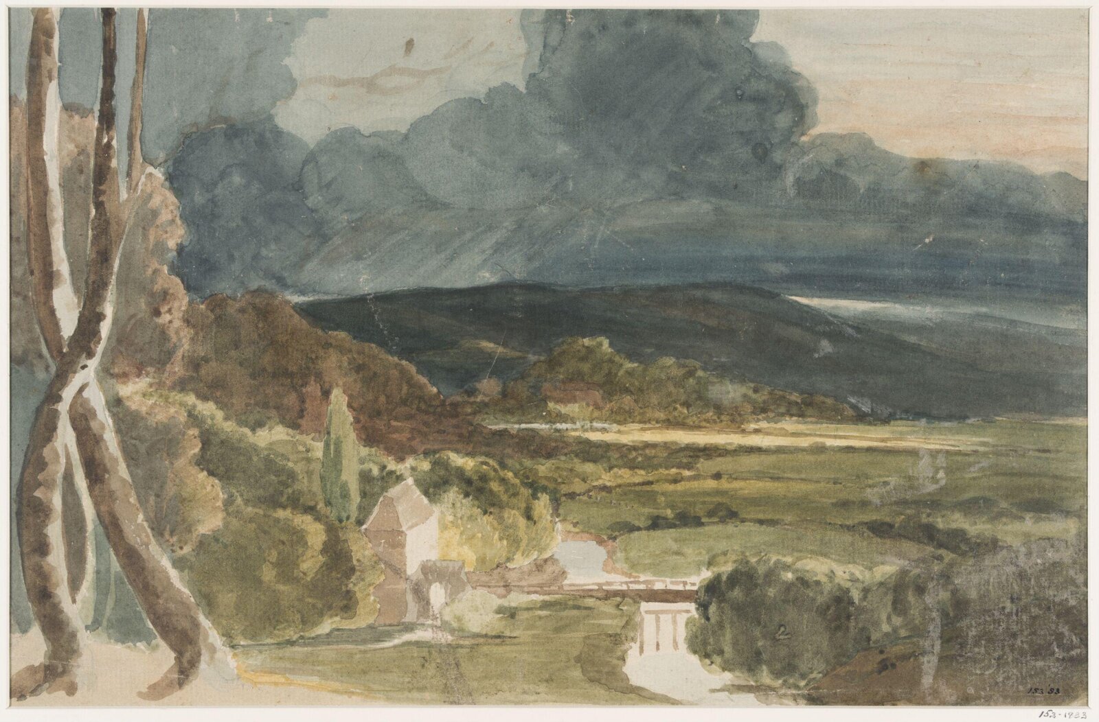 Landscape with river and mountains, Reynolds, ca. 1795-1835