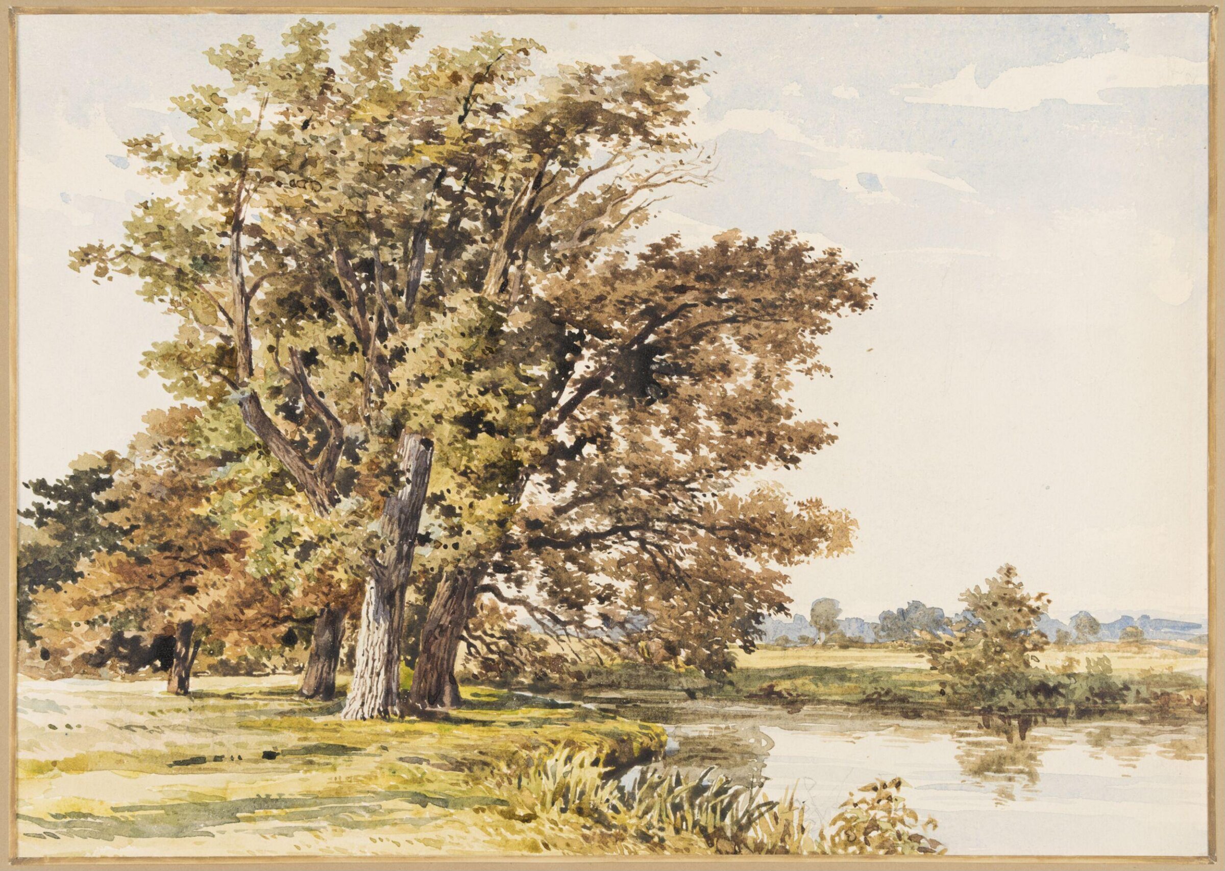 River scene in Surrey, Charles Claude Pyne, c. 1822-1866