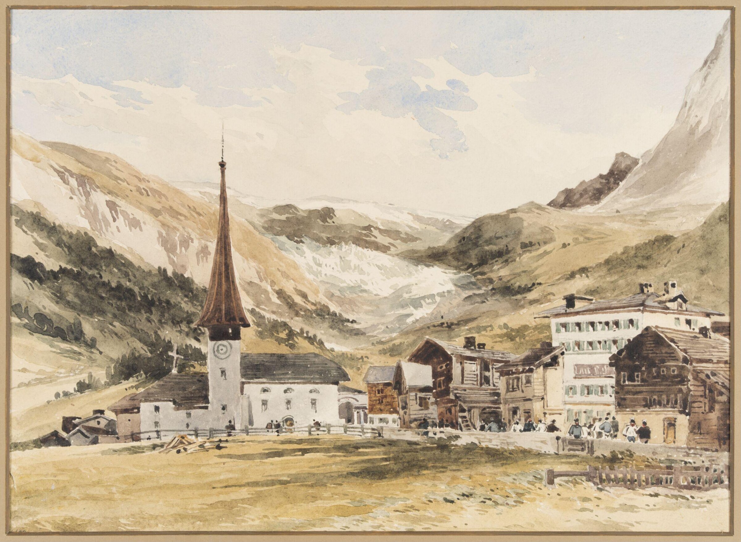 Church at Zermatt, Switzerland, Charles Claude Pyne, c. 1822-1878