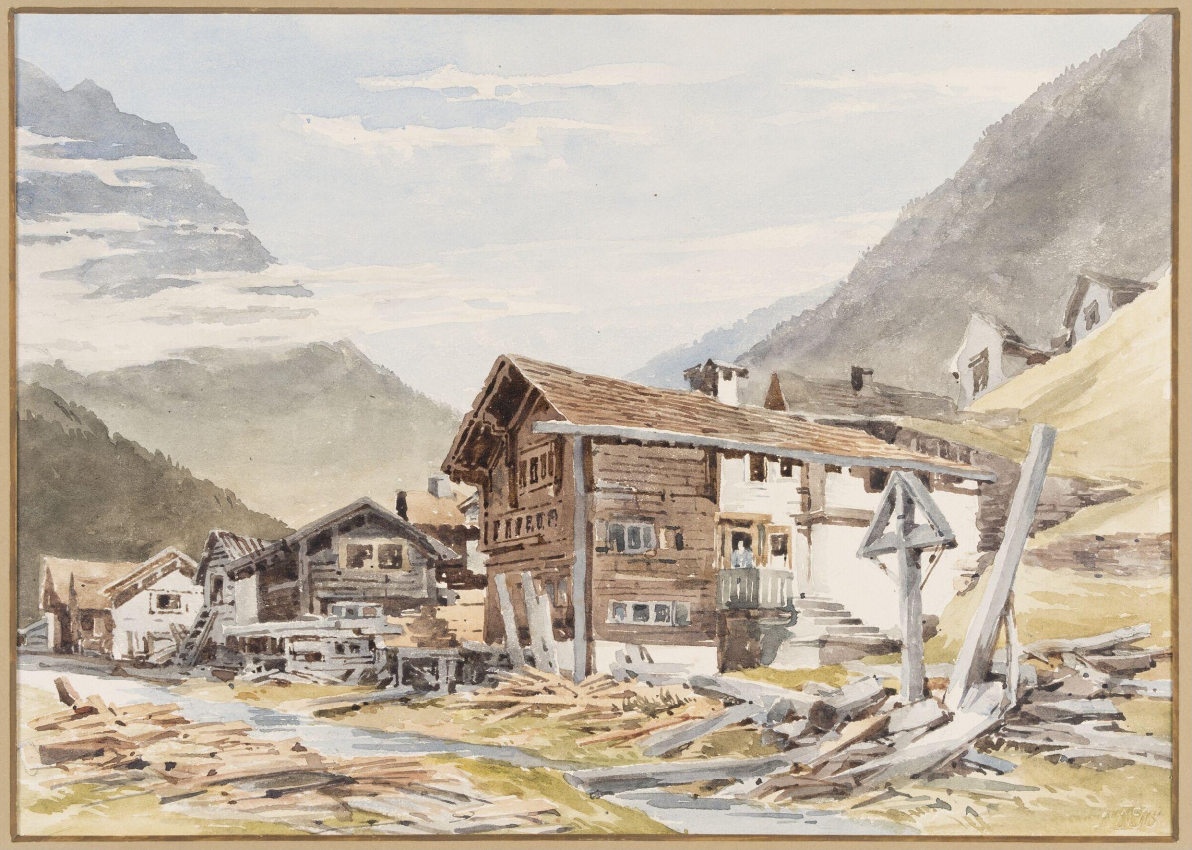 Watercolour, Charles Claude Pyne, c. 1822-1866