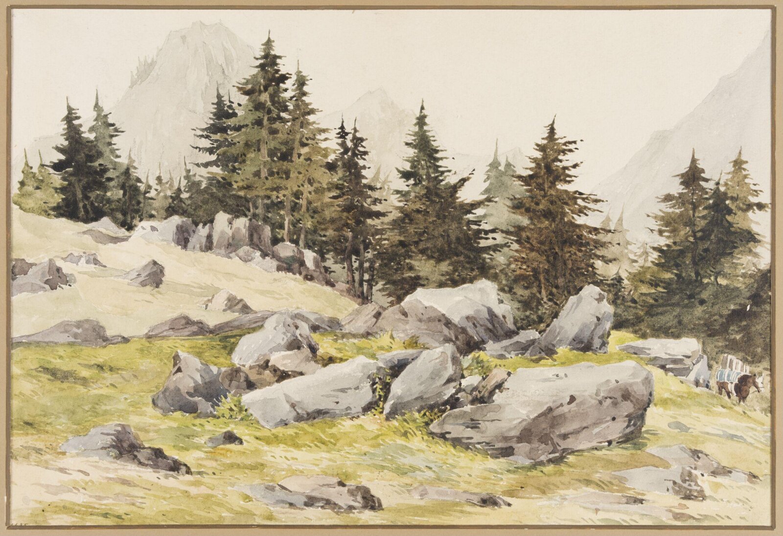 View at Handeck, Switzerland, Charles Claude Pyne, c. 1822-1866