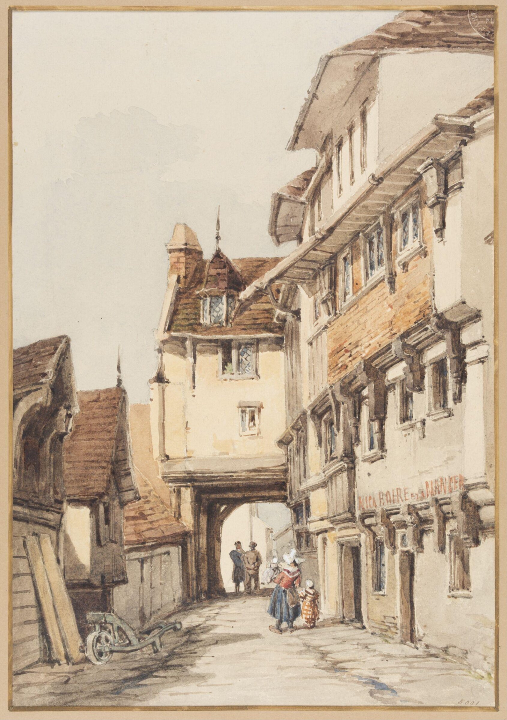 Timber Houses, Normandy, Charles Claude Pyne, 19th century