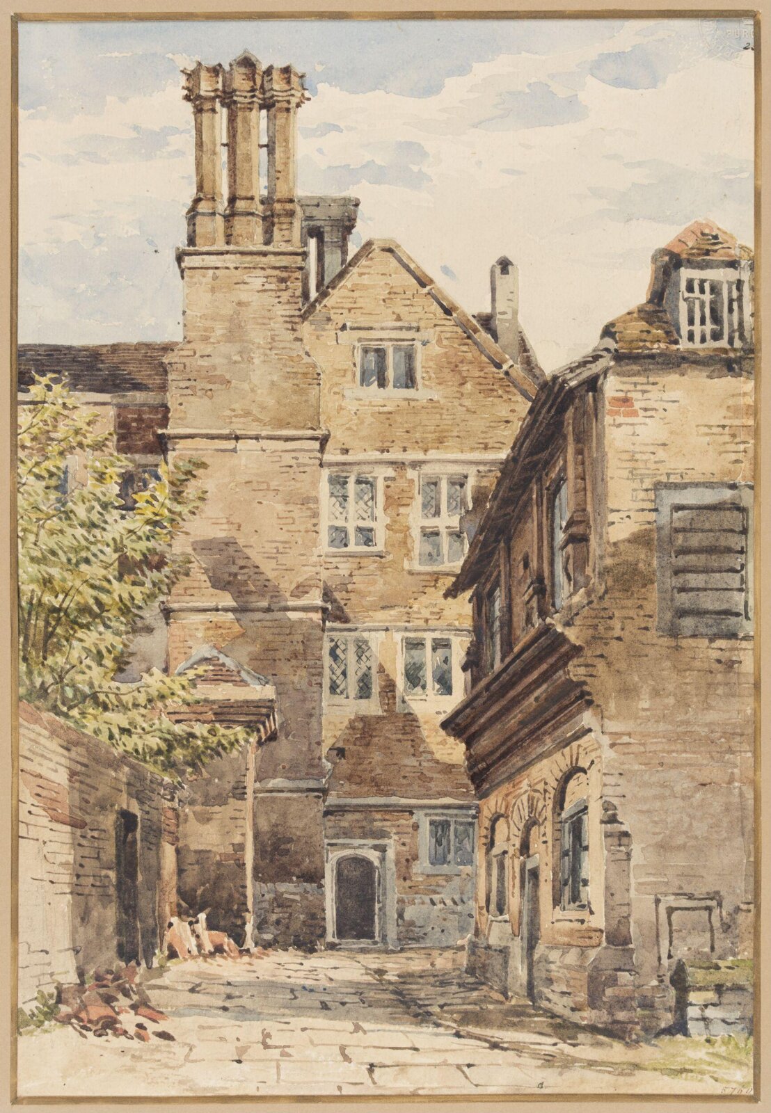 Houses and Yard, Charles Claude Pyne, 1822-1878