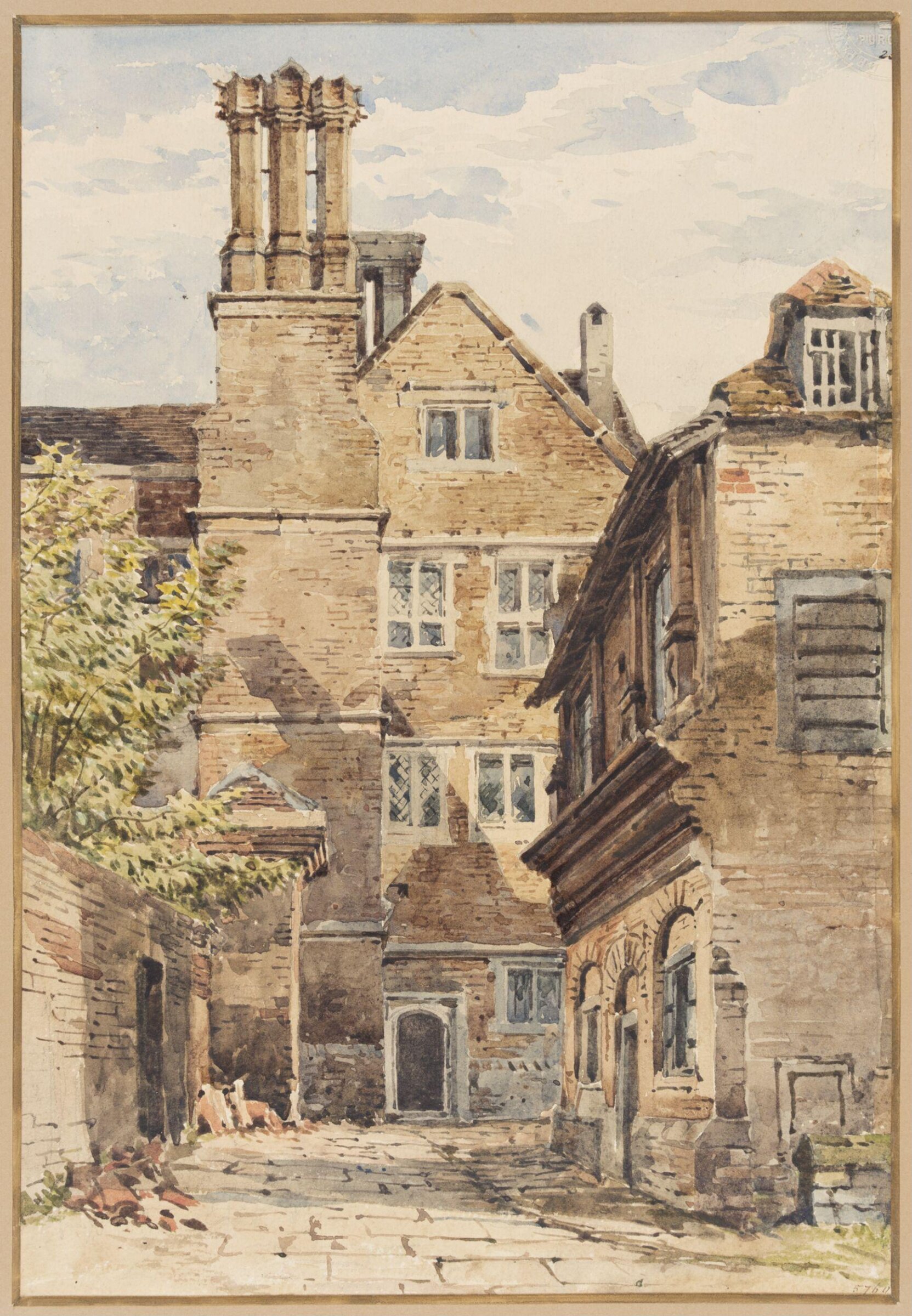 Houses and Yard, Charles Claude Pyne, 1822-1878