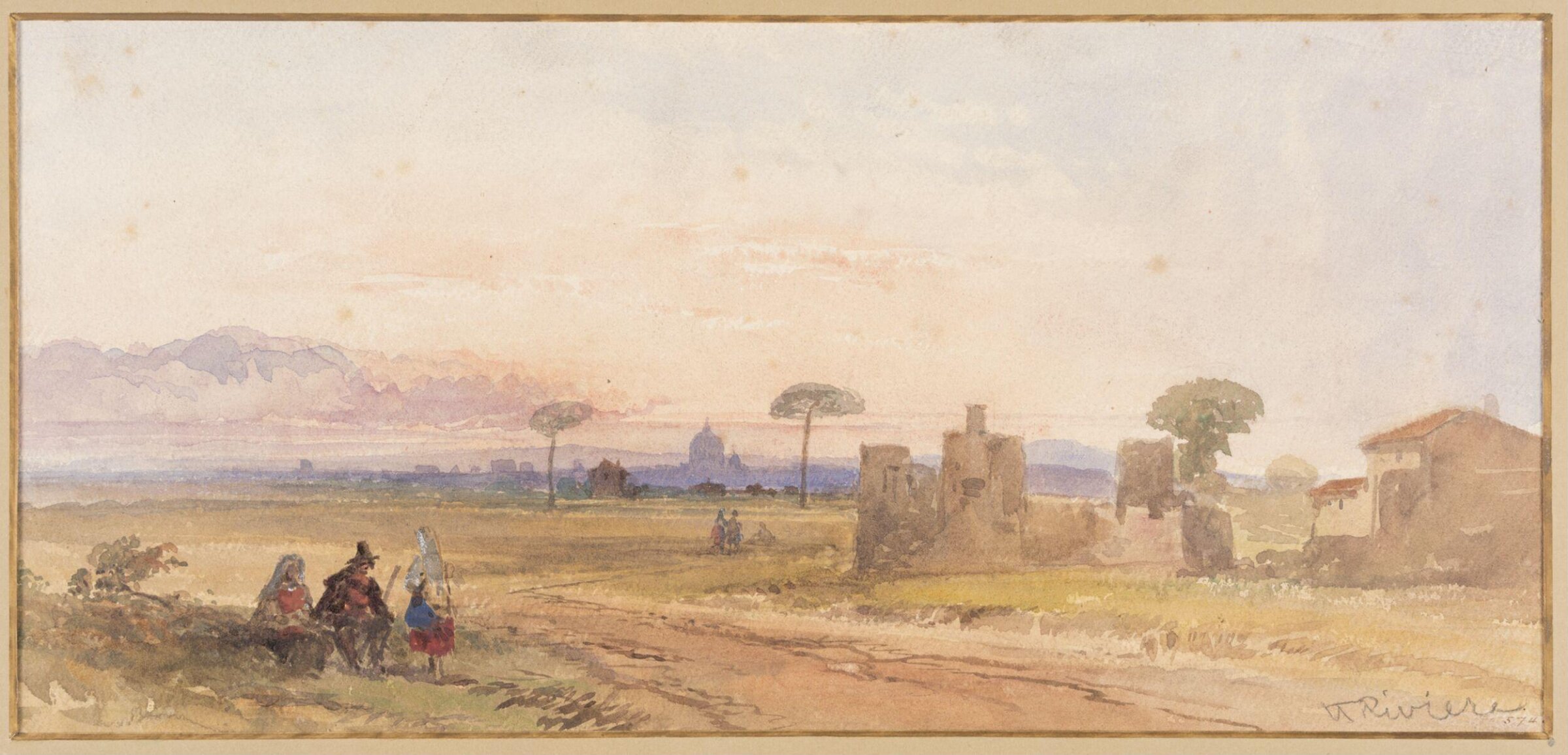 Rome, From the Campagna, Henry Parsons Riviere, 1811-1888