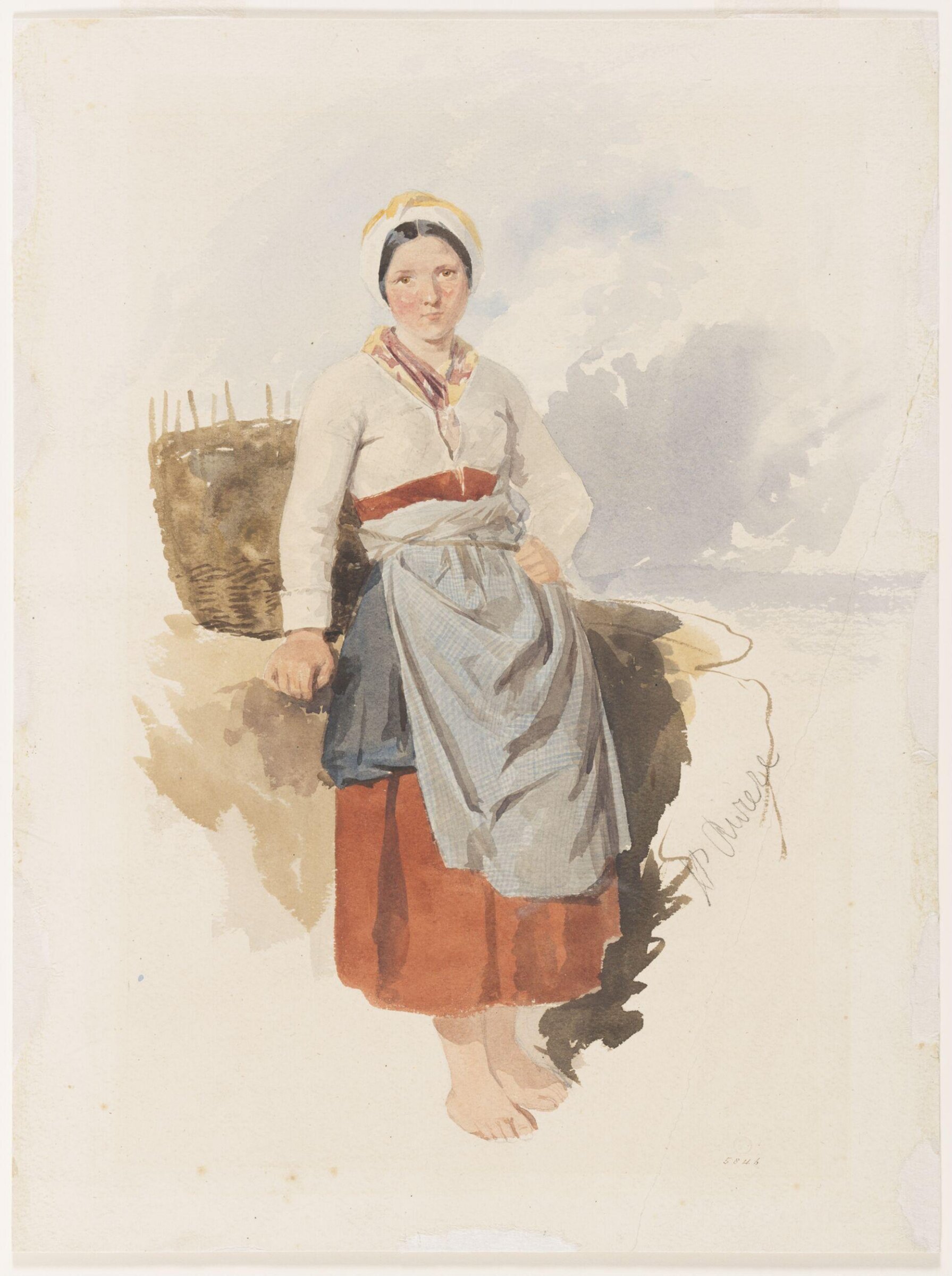 A Scottish Fisher Girl, henry riviere, 1811-1888