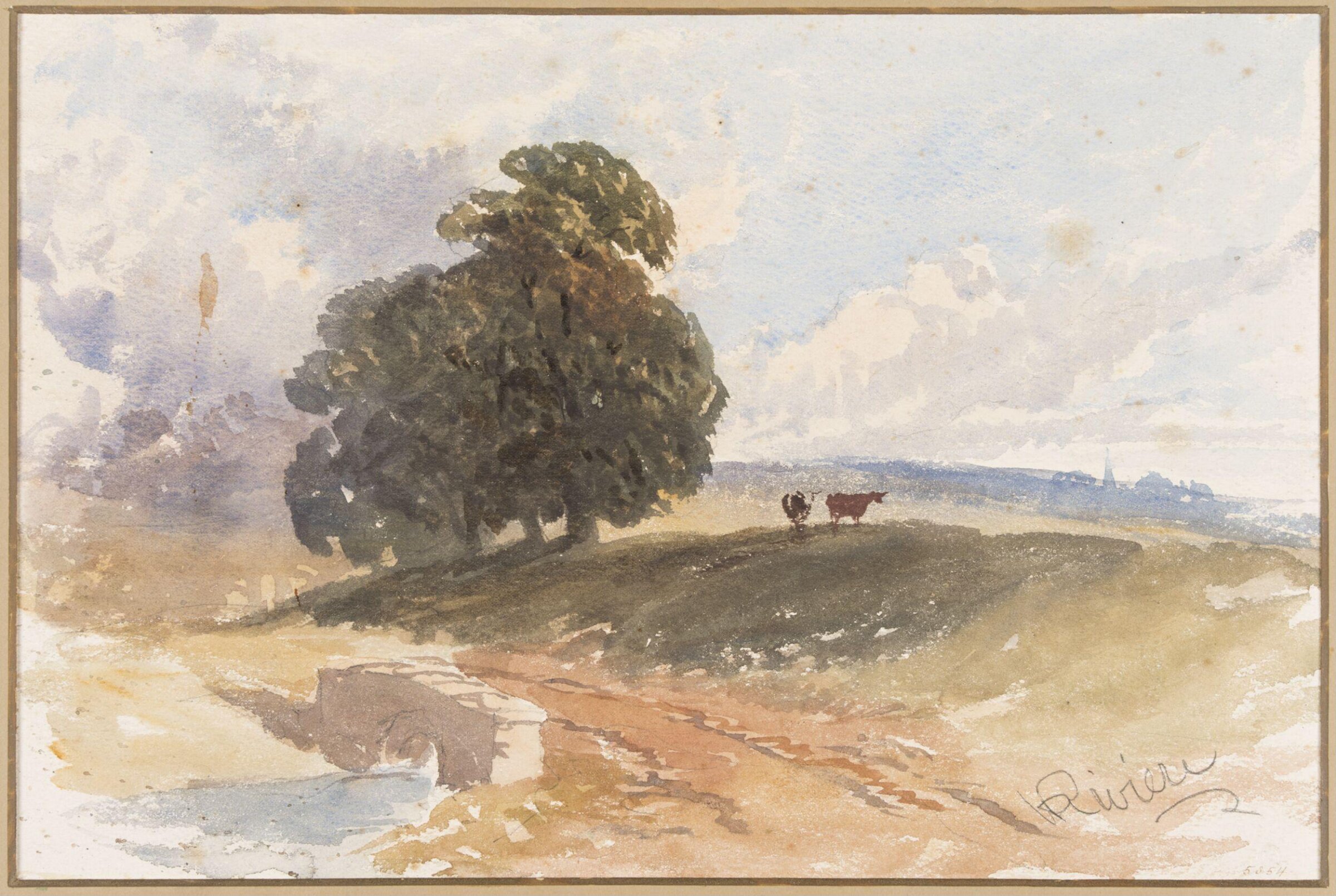 Trees, Rustic Bridge, etc, Henry Parsons Riviere, 1811-1888