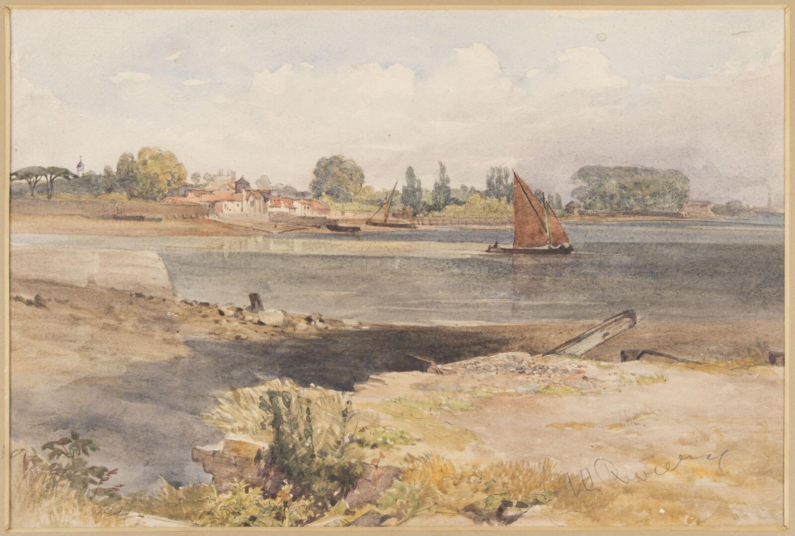 Scene on the Thames, henry riviere, 1811-1888