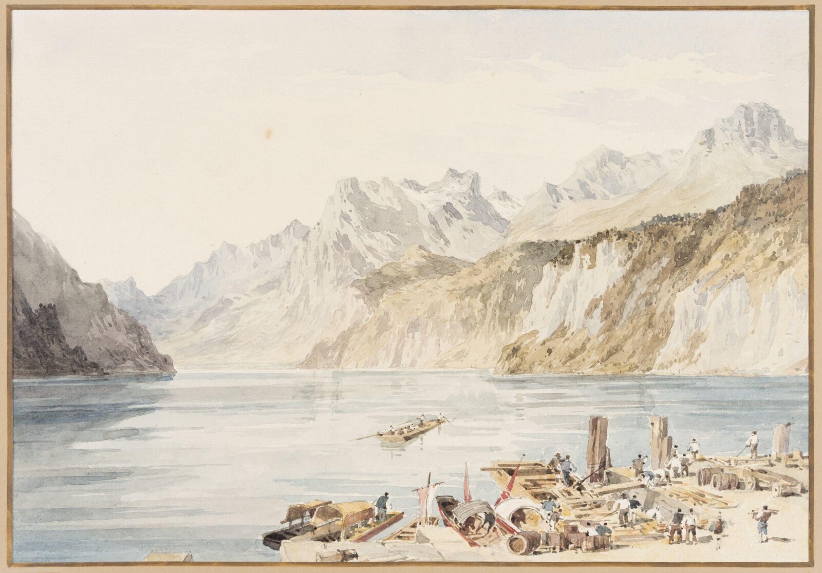 watercolour, Charles Claude Pyne, 19th century