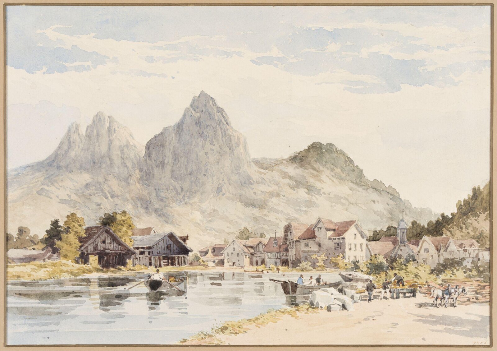 View Near Brunnen, Charles Claude Pyne, 19th century