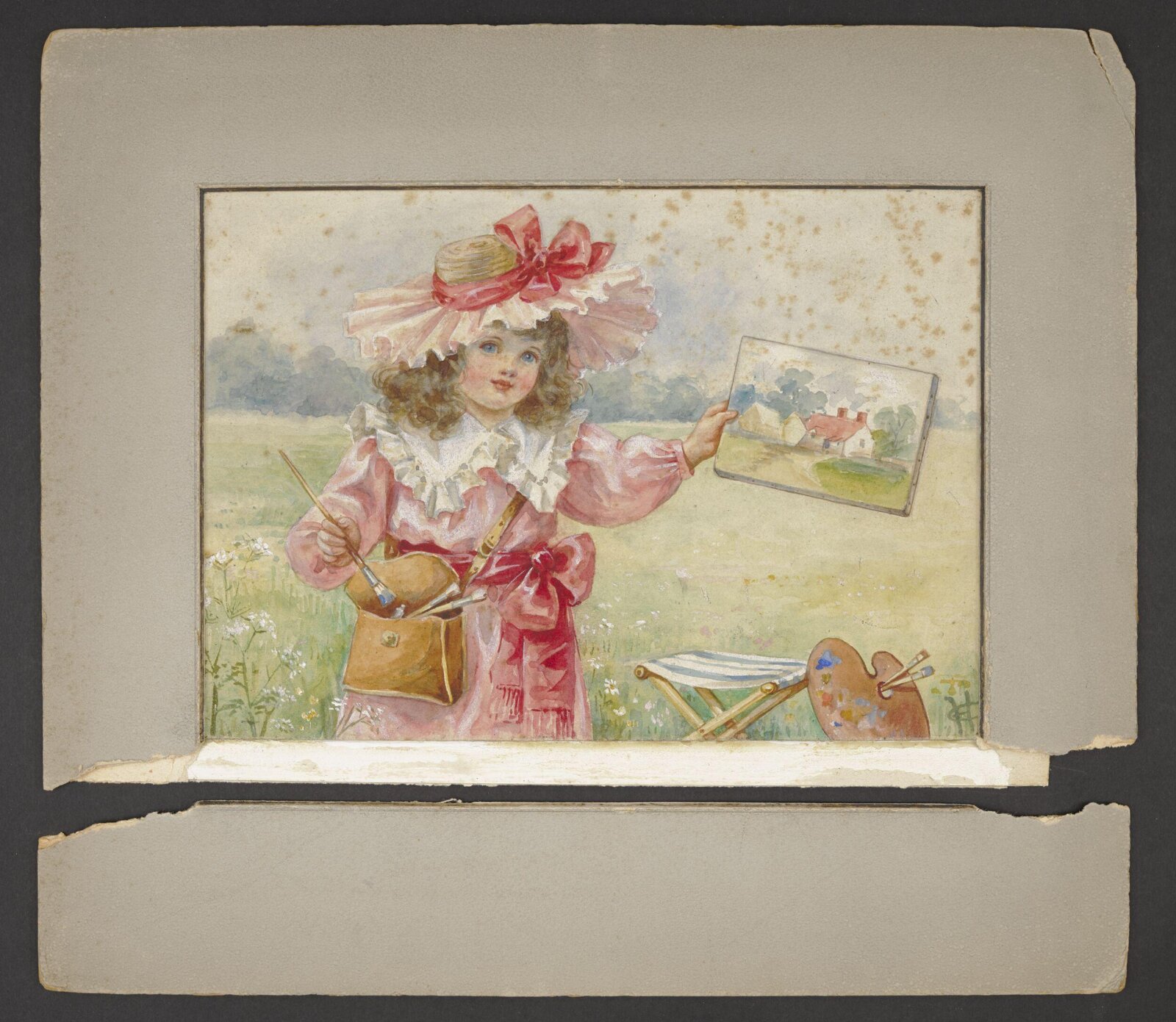 Watercolour painting, E. Heatly, ca. 1900