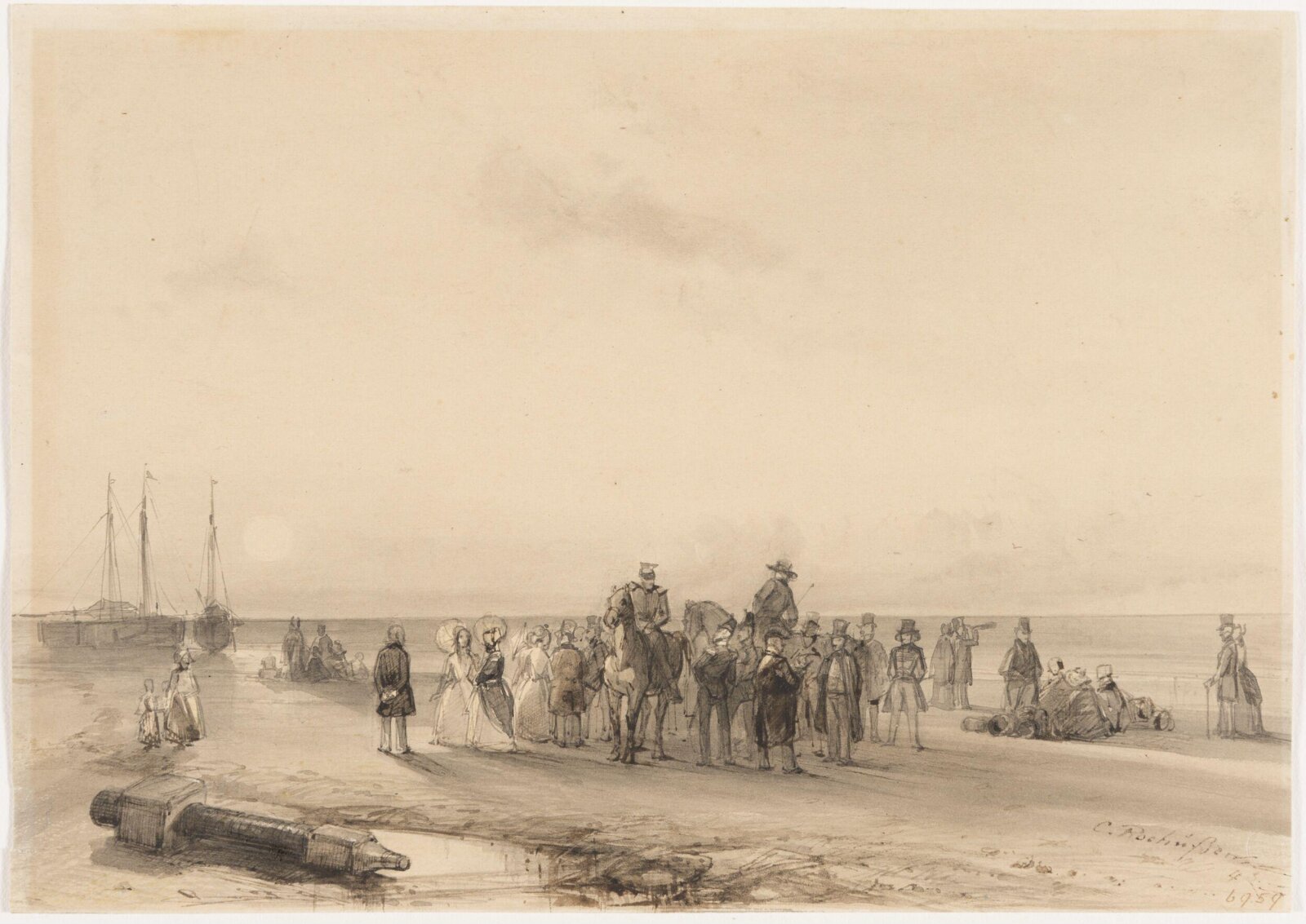 Beach at Scheveningen, Charles Rochussen, 1843