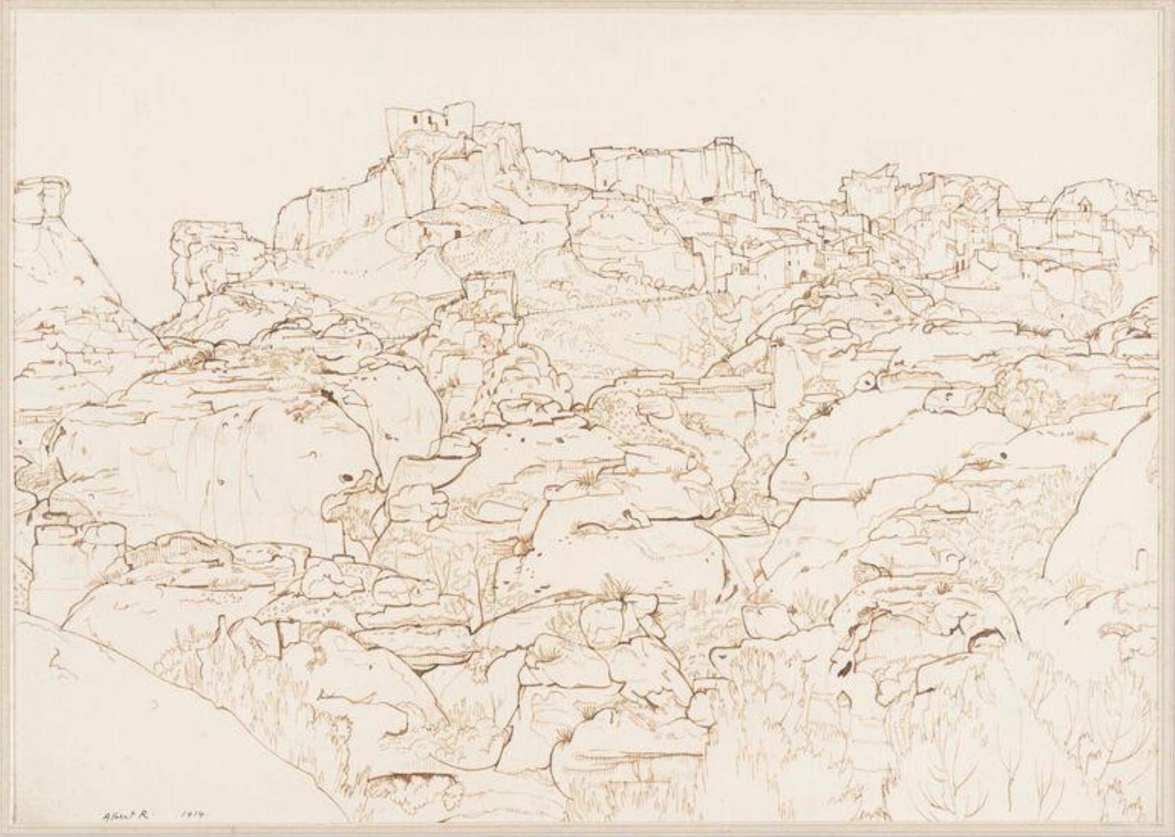 Les Baux, Provence, Albert Daniel Rutherston, 1914