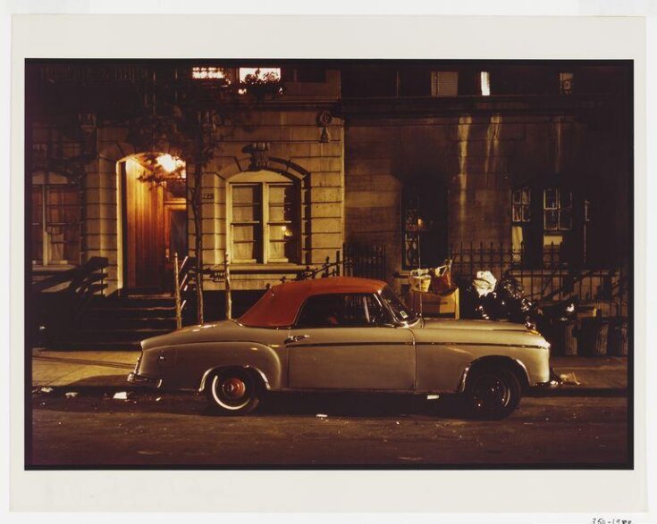 Red Ragtop car, Mercedes Coupe, West Village, 1974 top image