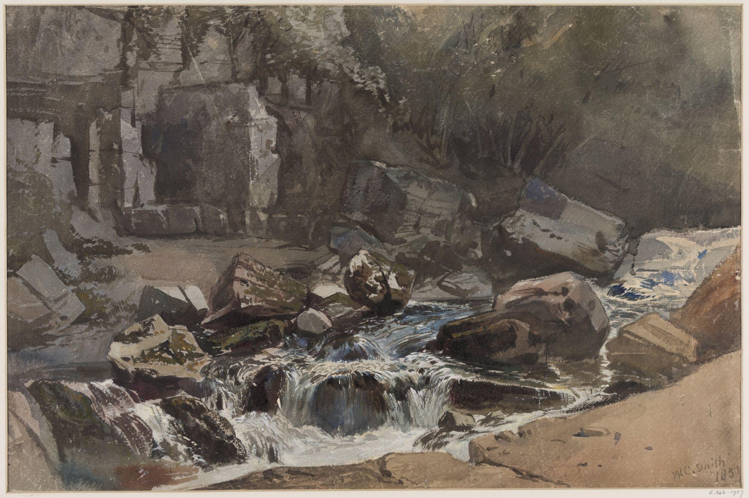 Watercolour drawing, William Collingwood Smith, 1851