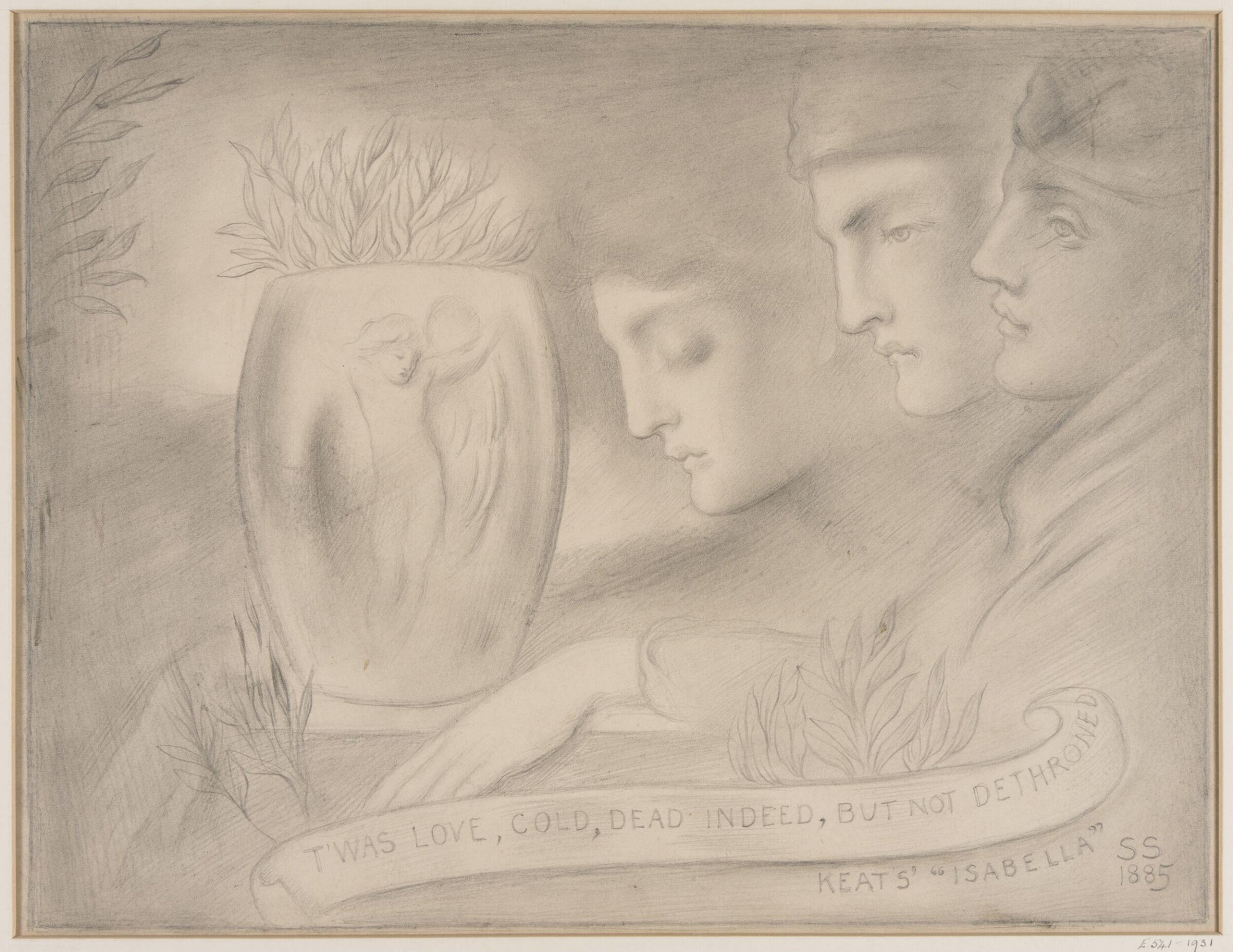 'Twas Love, Cold, Dead Indeed, but Not Dethroned' ['Isabella' by John Keats], Simeon Solomon, 1885
