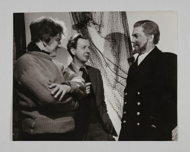 Photograph by Houston Rogers, portrait of Peter Pears, Benjamin Britten and James Pease, 1958 top image