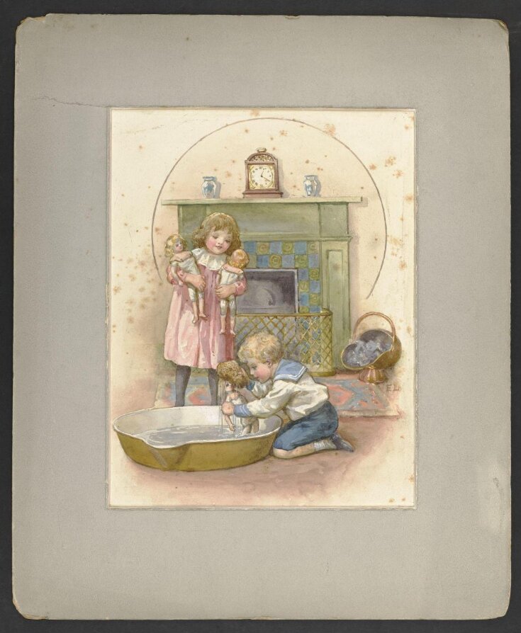 Children giving dolls a bath top image