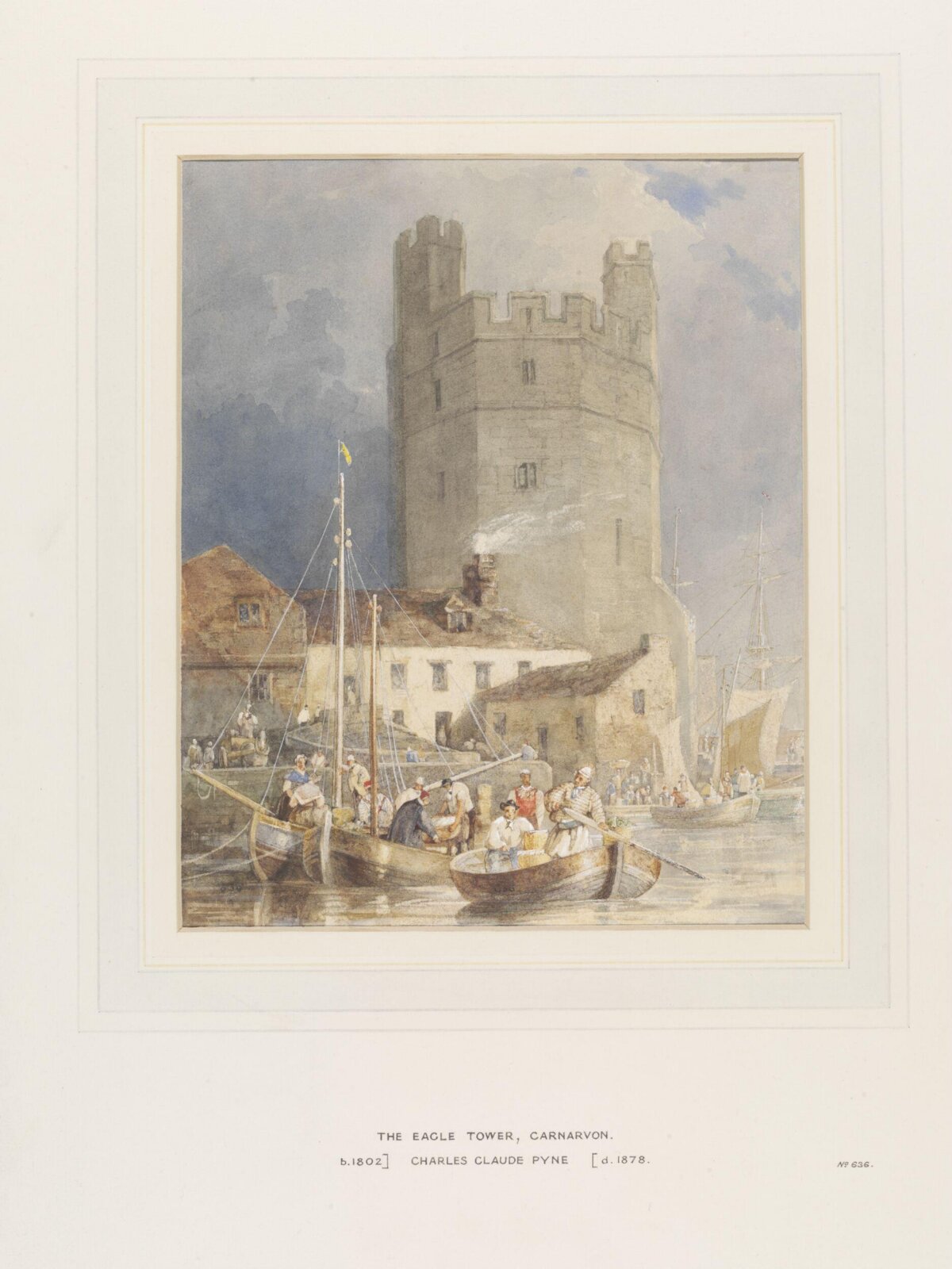 Eagle Tower, Carnarvon, Charles Pyne, ca. mid 19th century