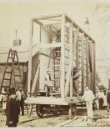 view of the construction of packing case and horse-drawn 'van' for transport of  Raphael Cartoons from Hampton Court to South Kensington Museum thumbnail 2