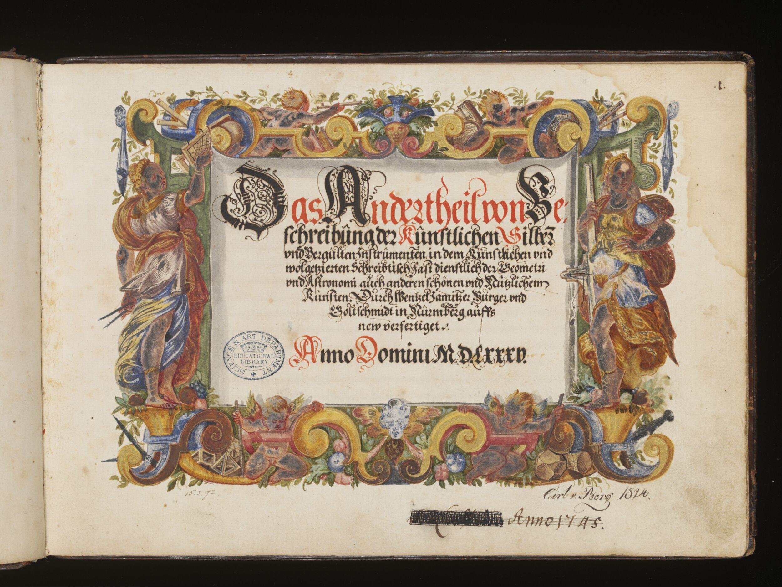 Das Andertheil von Beschreibung der kunstlichen Silber und Vergulten Instrumenten