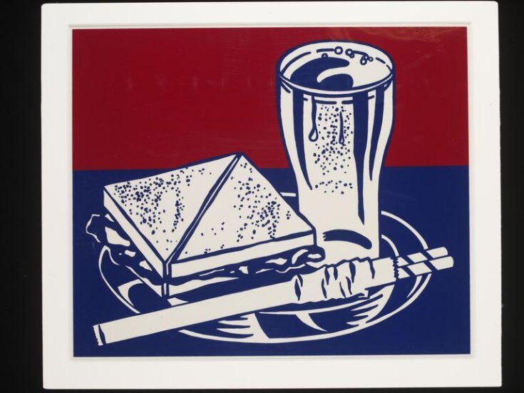 Untitled (image of sandwich and soda). Print from the suite 'Ten Works by Ten Painters.' image
