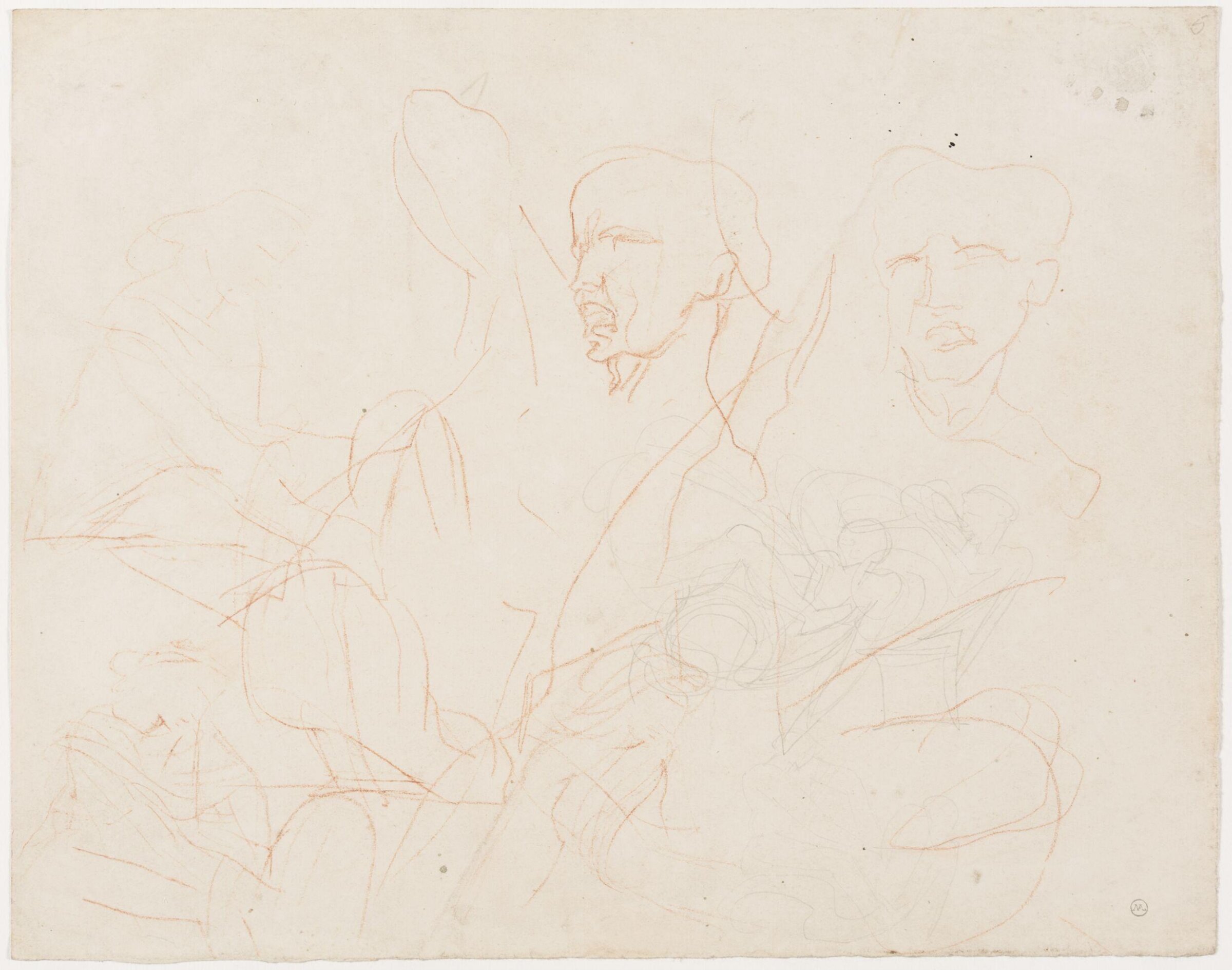 studies for the head of falsehood and for the figure of truth, Alfred George Stevens, ca. 1863