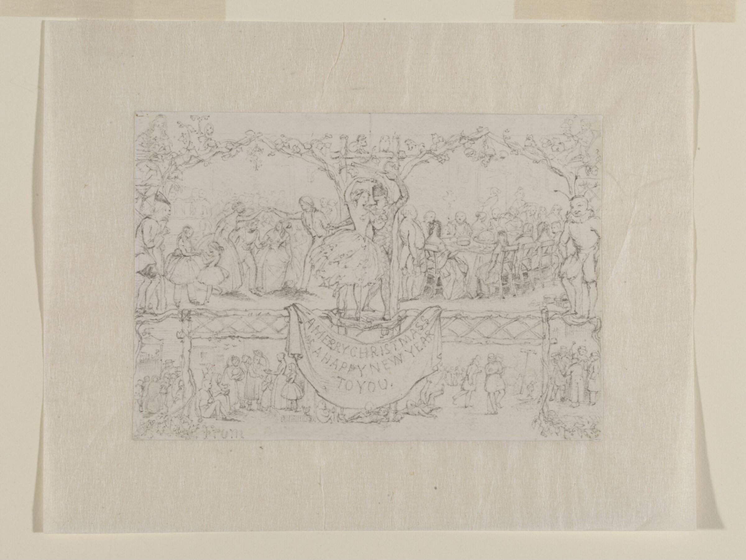 Finished design for a Christmas card, William Maw Egley, 1848