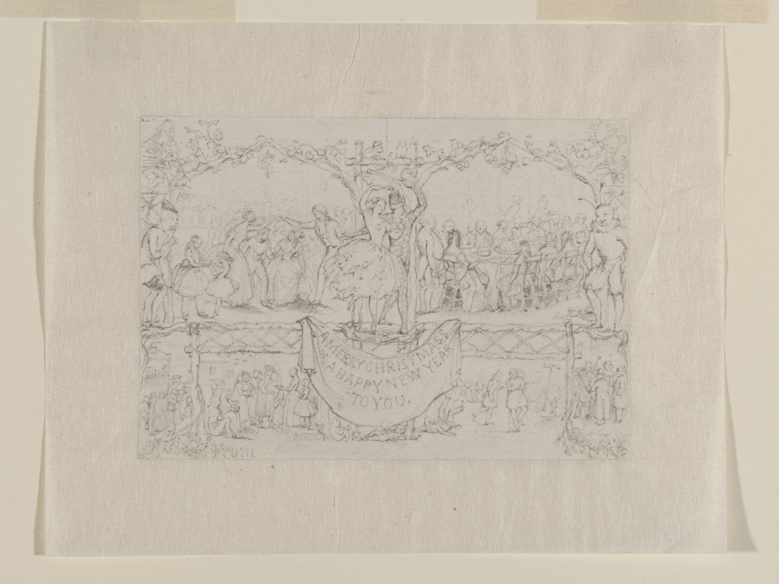 Finished design for a Christmas card by Egley, William Maw