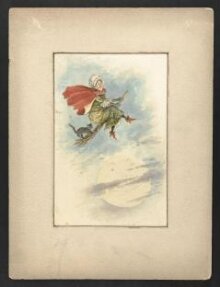 Witch flying over the moon thumbnail 1
