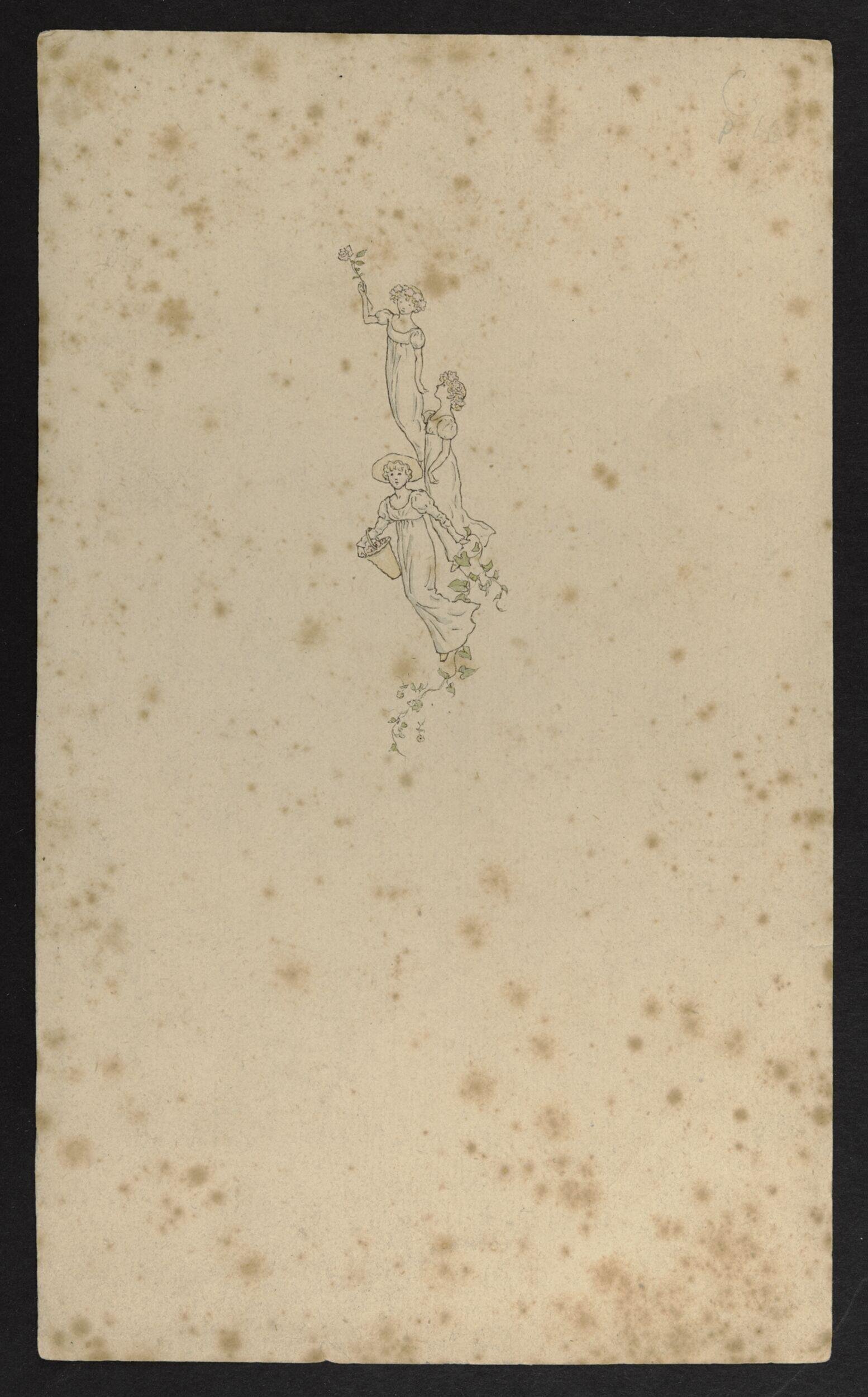 Original drawing for Kate Greenaway's <i>The Language of Flowers</i>